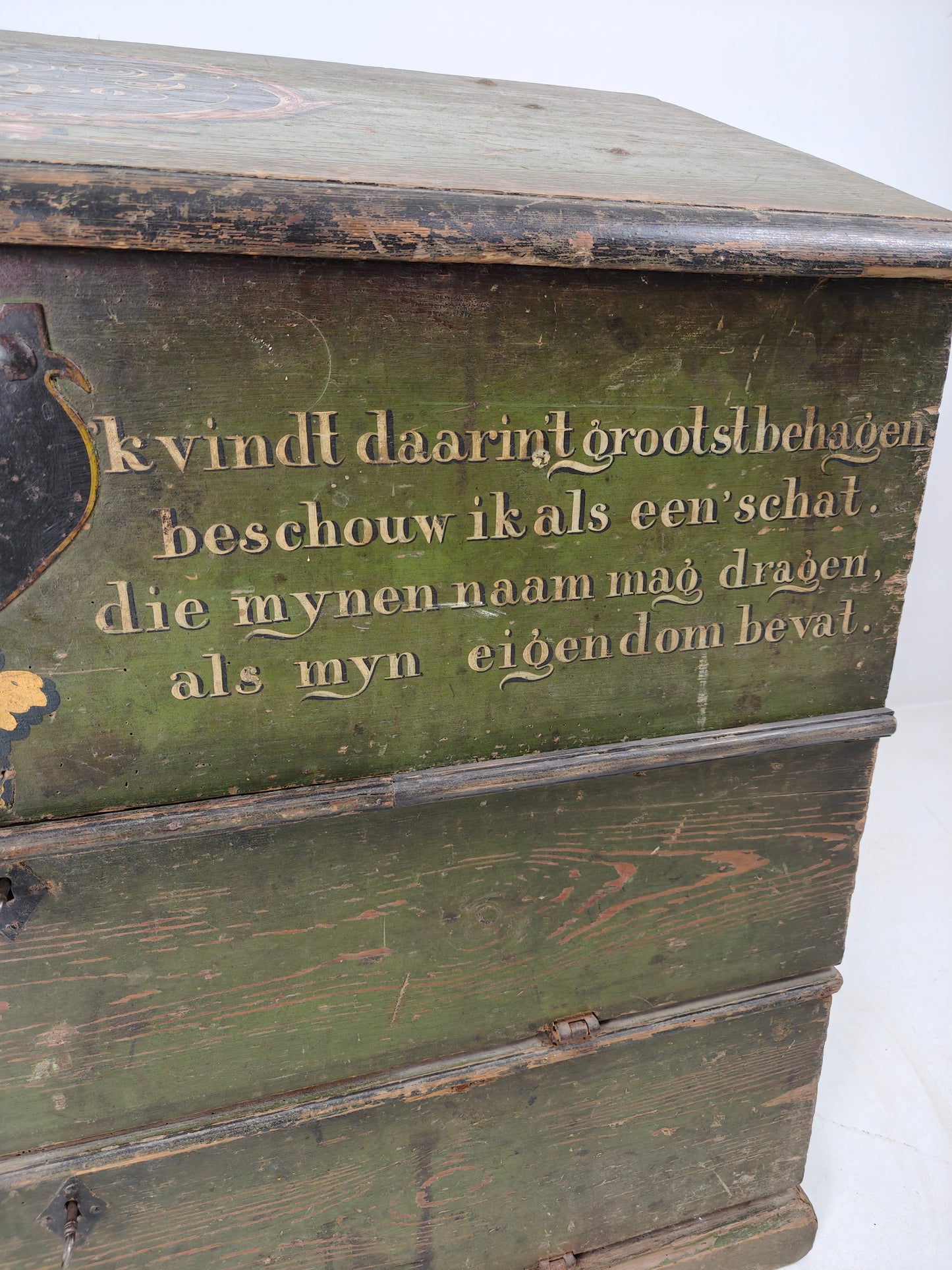 Dutch Hand-Painted Tool Chest | 1836 | Folk Art Dutch Hand-Painted Tool Chest | 1836 | Folk Art