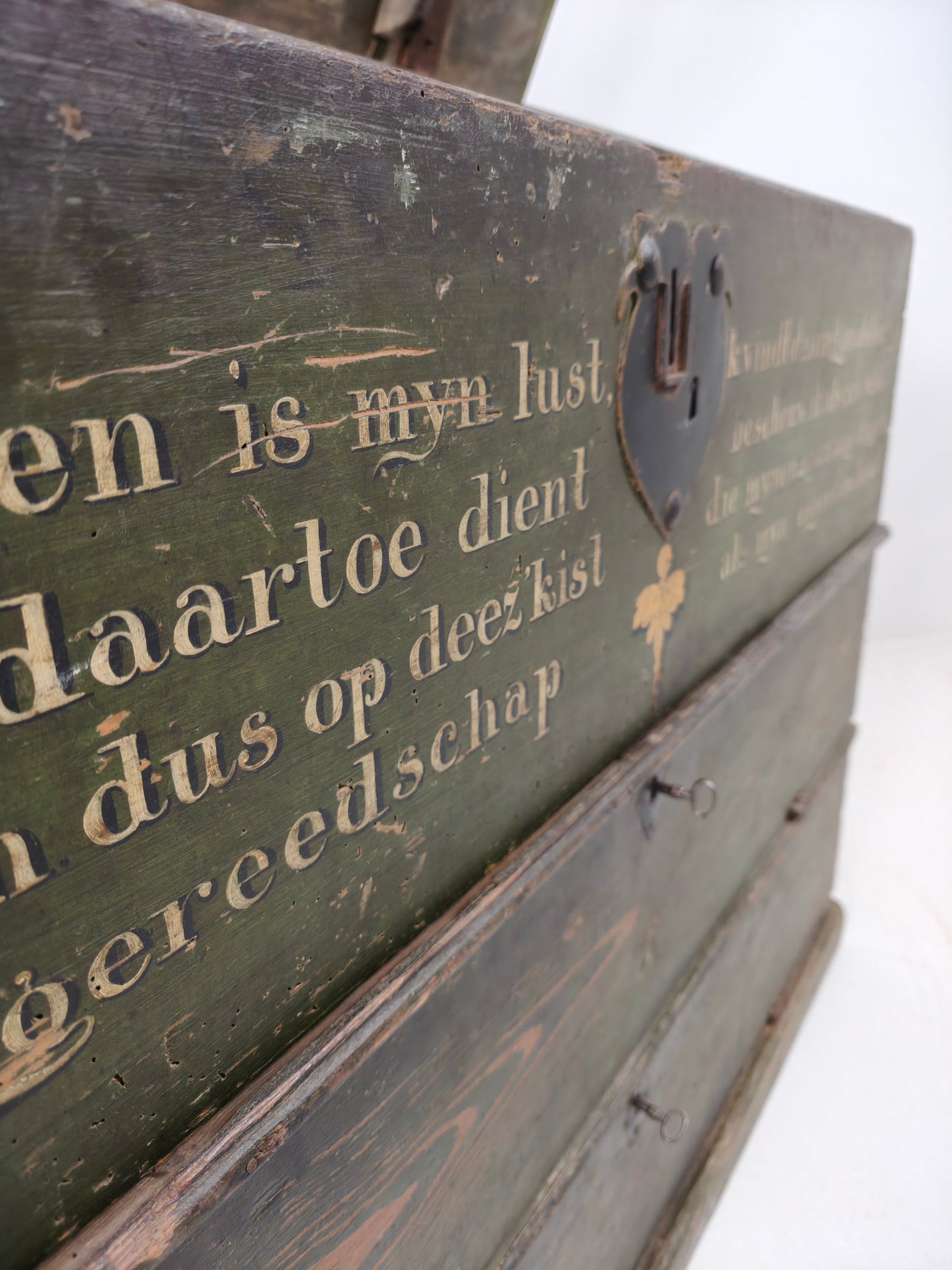 Dutch Hand-Painted Tool Chest | 1836 | Folk Art Dutch Hand-Painted Tool Chest | 1836 | Folk Art