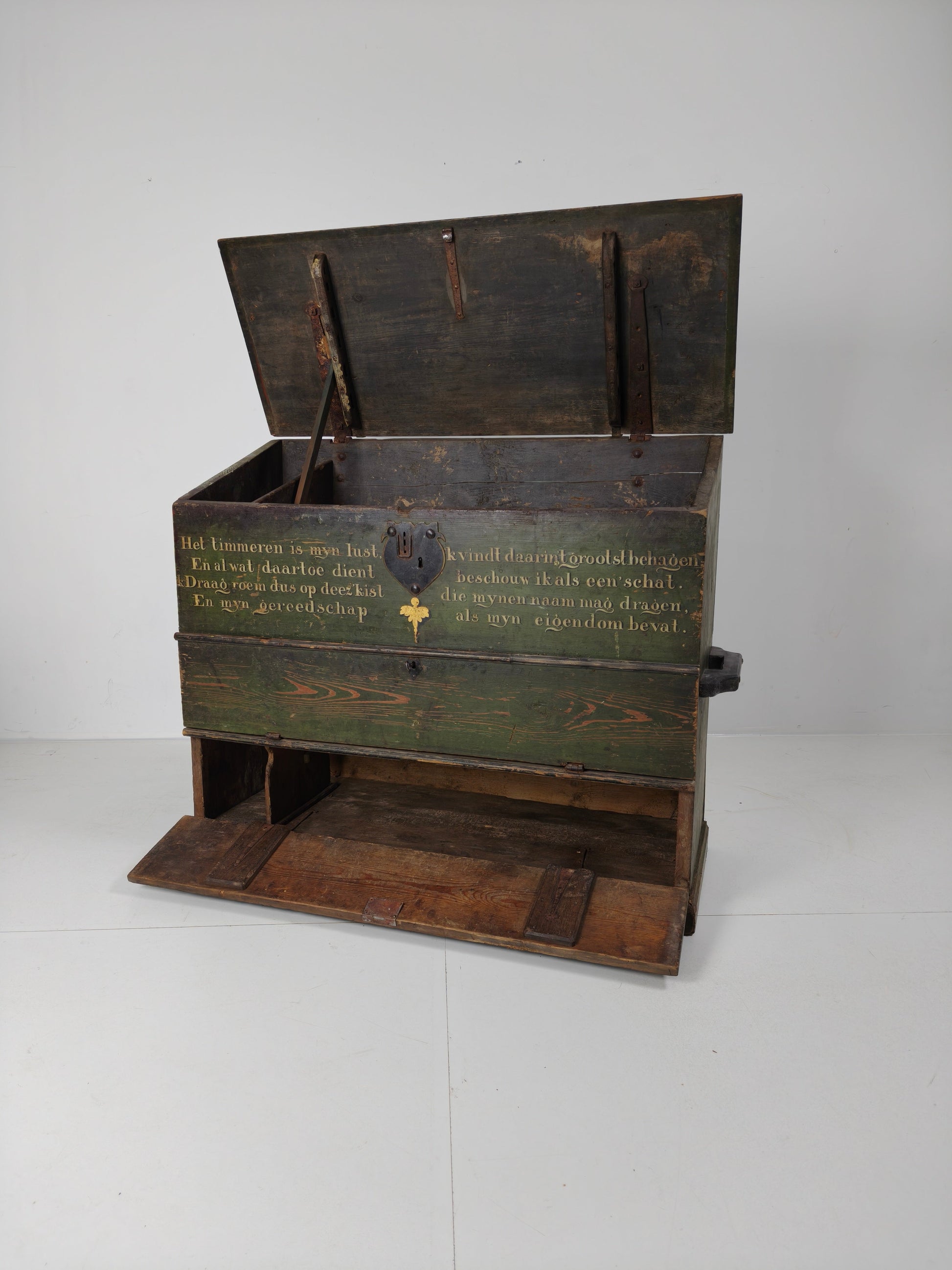 Dutch Hand-Painted Tool Chest | 1836 | Folk Art Dutch Hand-Painted Tool Chest | 1836 | Folk Art