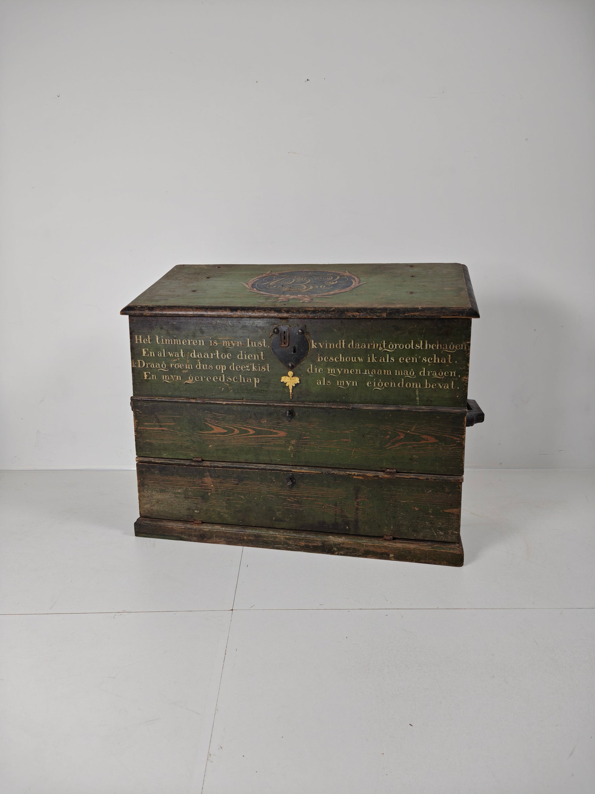 Dutch Hand-Painted Tool Chest | 1836 | Folk Art Dutch Hand-Painted Tool Chest | 1836 | Folk Art