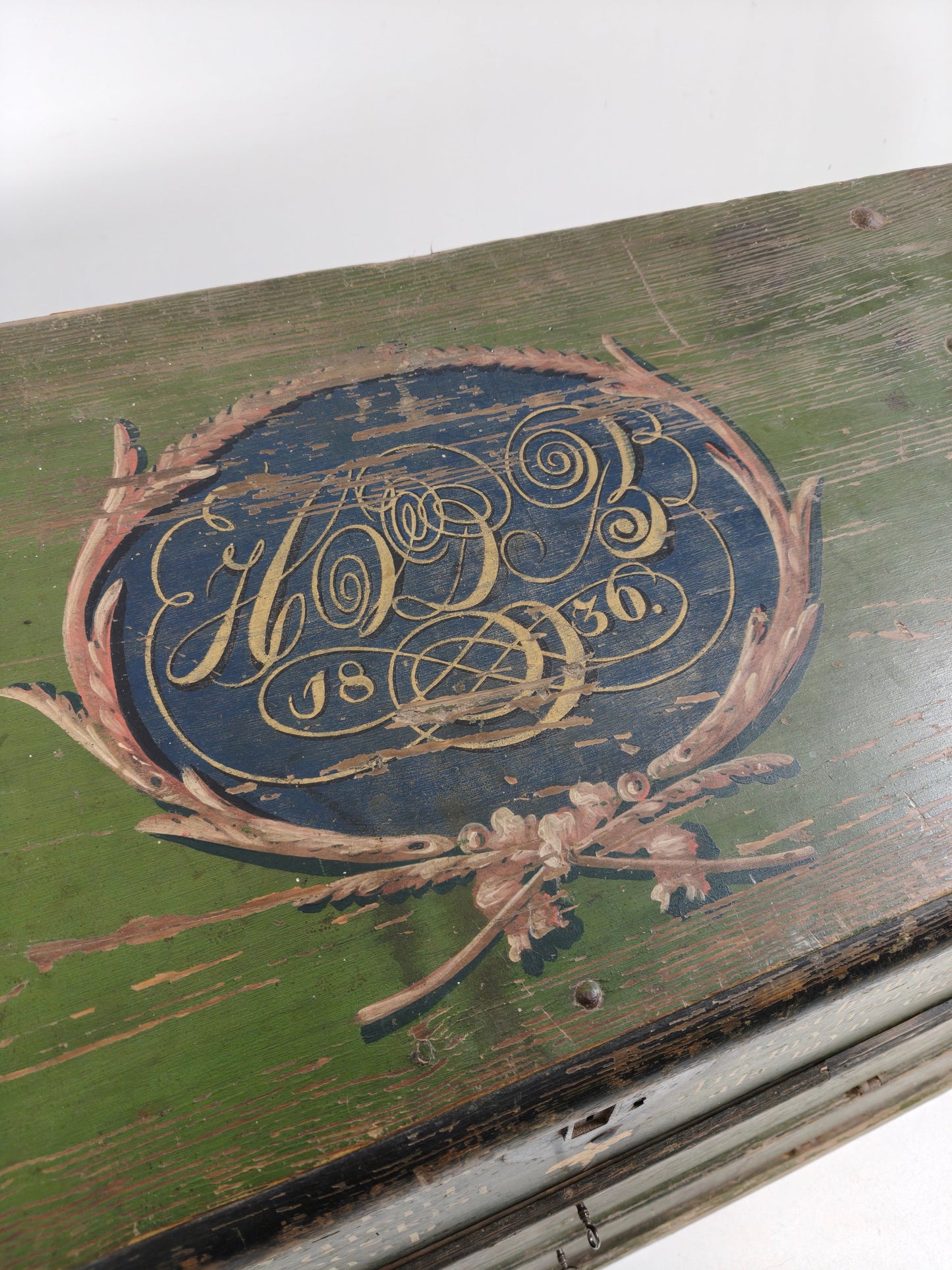 Dutch Hand-Painted Tool Chest | 1836 | Folk Art Dutch Hand-Painted Tool Chest | 1836 | Folk Art