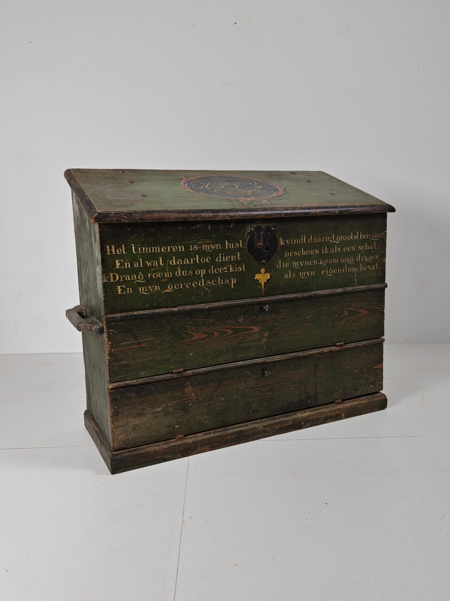 Dutch Hand-Painted Tool Chest | 1836 | Folk Art Dutch Hand-Painted Tool Chest | 1836 | Folk Art