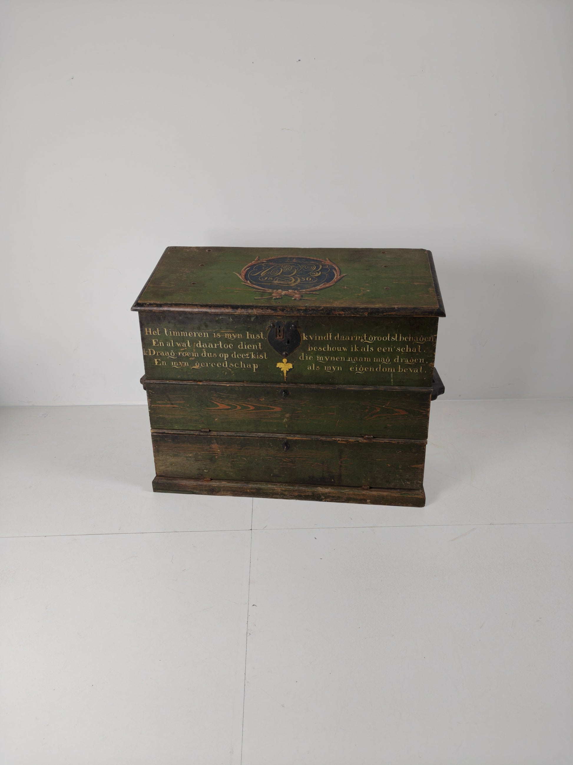 Dutch Hand-Painted Tool Chest | 1836 | Folk Art Dutch Hand-Painted Tool Chest | 1836 | Folk Art