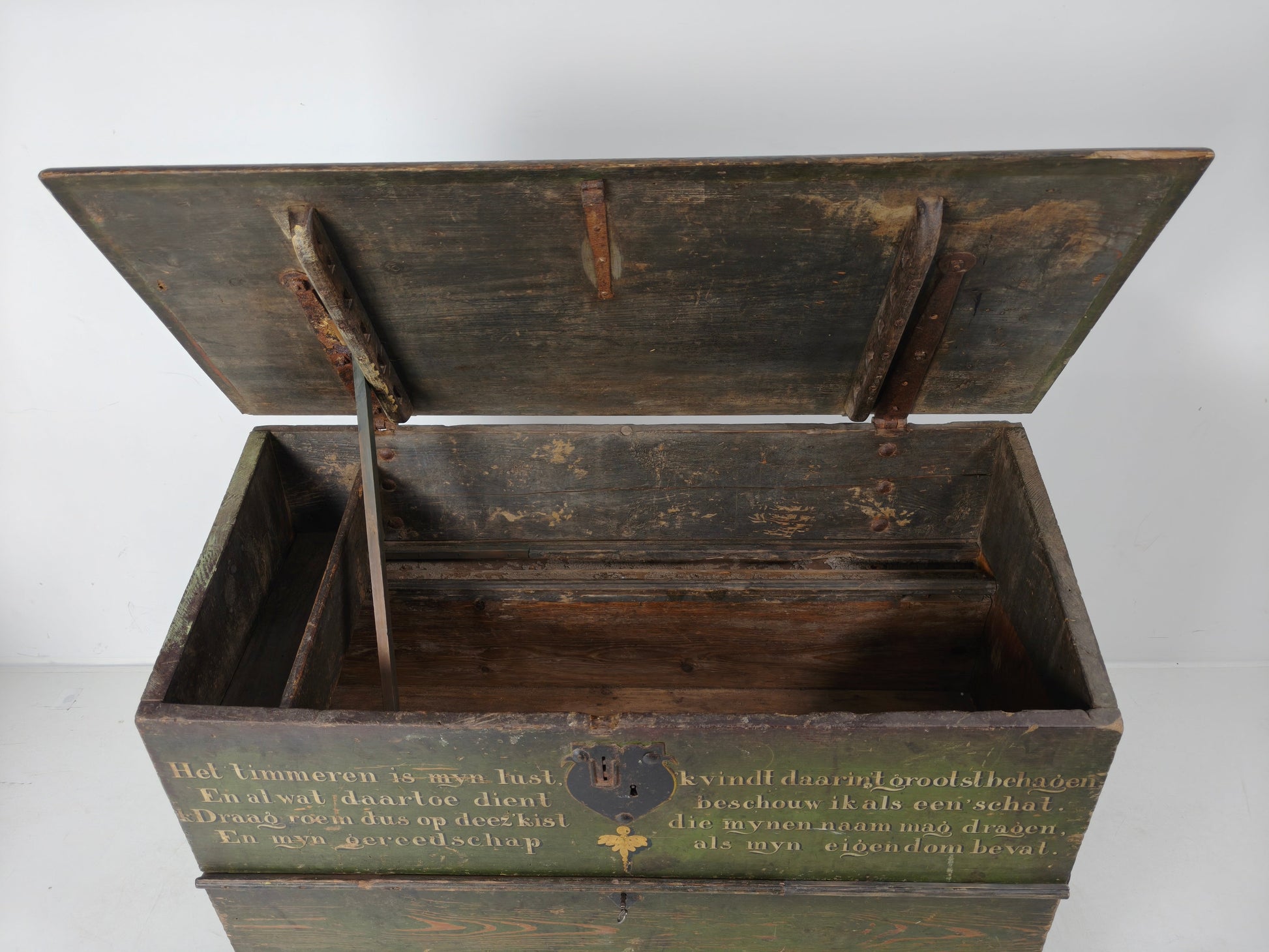 Dutch Hand-Painted Tool Chest | 1836 | Folk Art Dutch Hand-Painted Tool Chest | 1836 | Folk Art