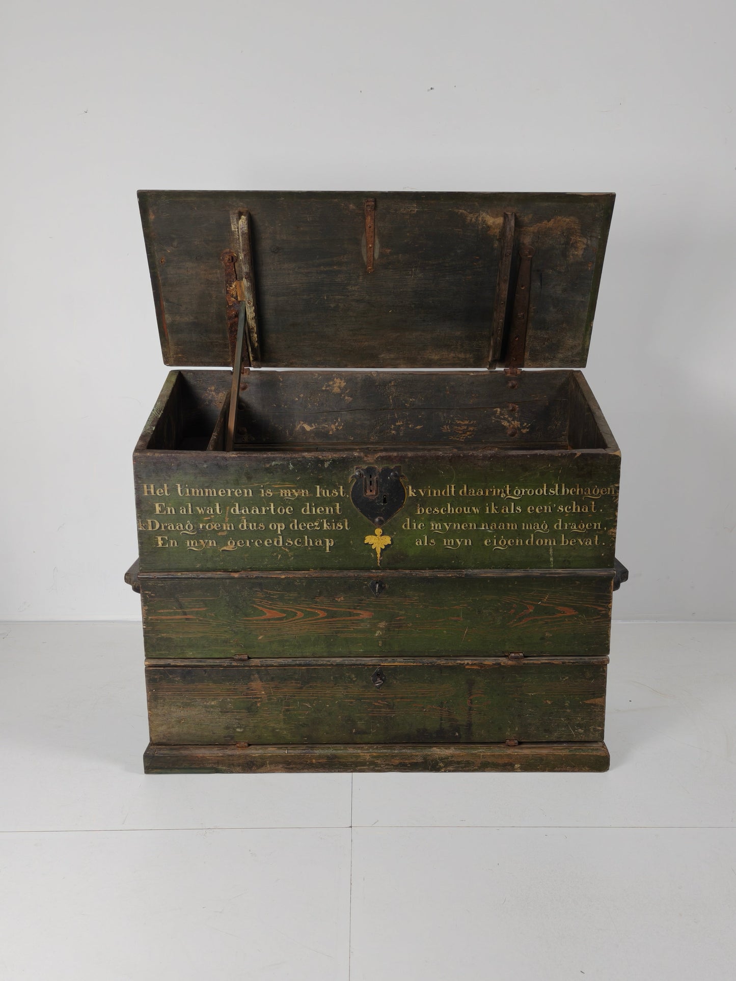 Dutch Hand-Painted Tool Chest | 1836 | Folk Art Dutch Hand-Painted Tool Chest | 1836 | Folk Art