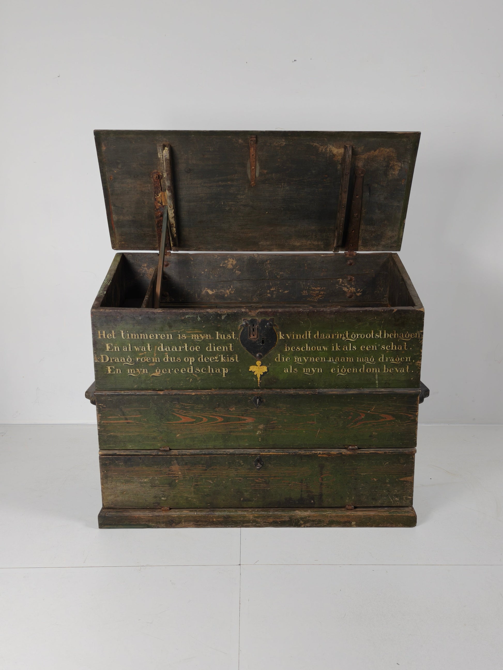 Dutch Hand-Painted Tool Chest | 1836 | Folk Art Dutch Hand-Painted Tool Chest | 1836 | Folk Art