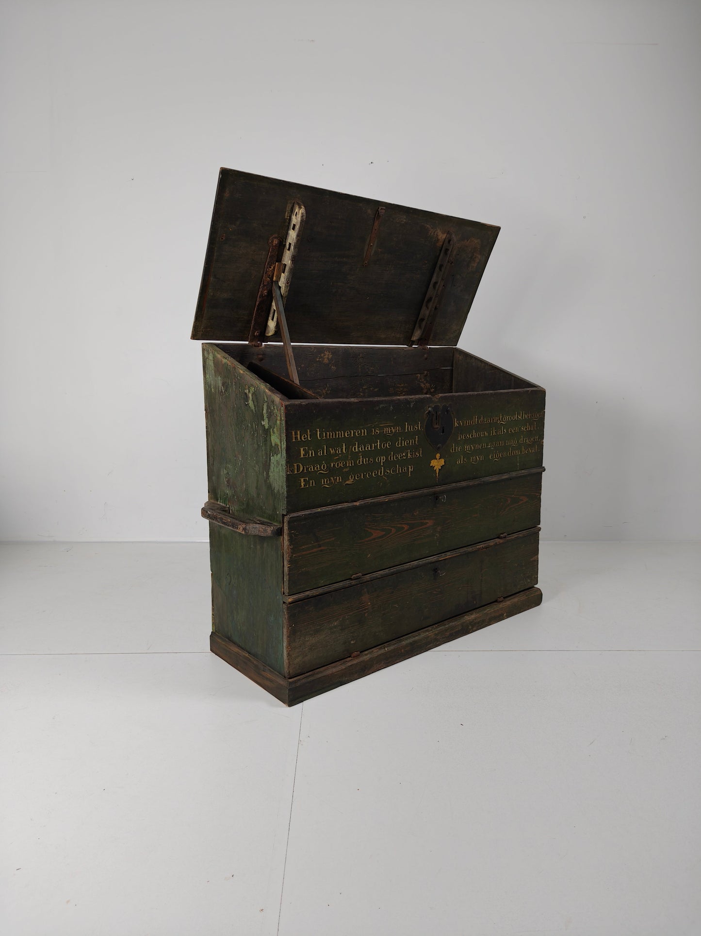 Dutch Hand-Painted Tool Chest | 1836 | Folk Art Dutch Hand-Painted Tool Chest | 1836 | Folk Art