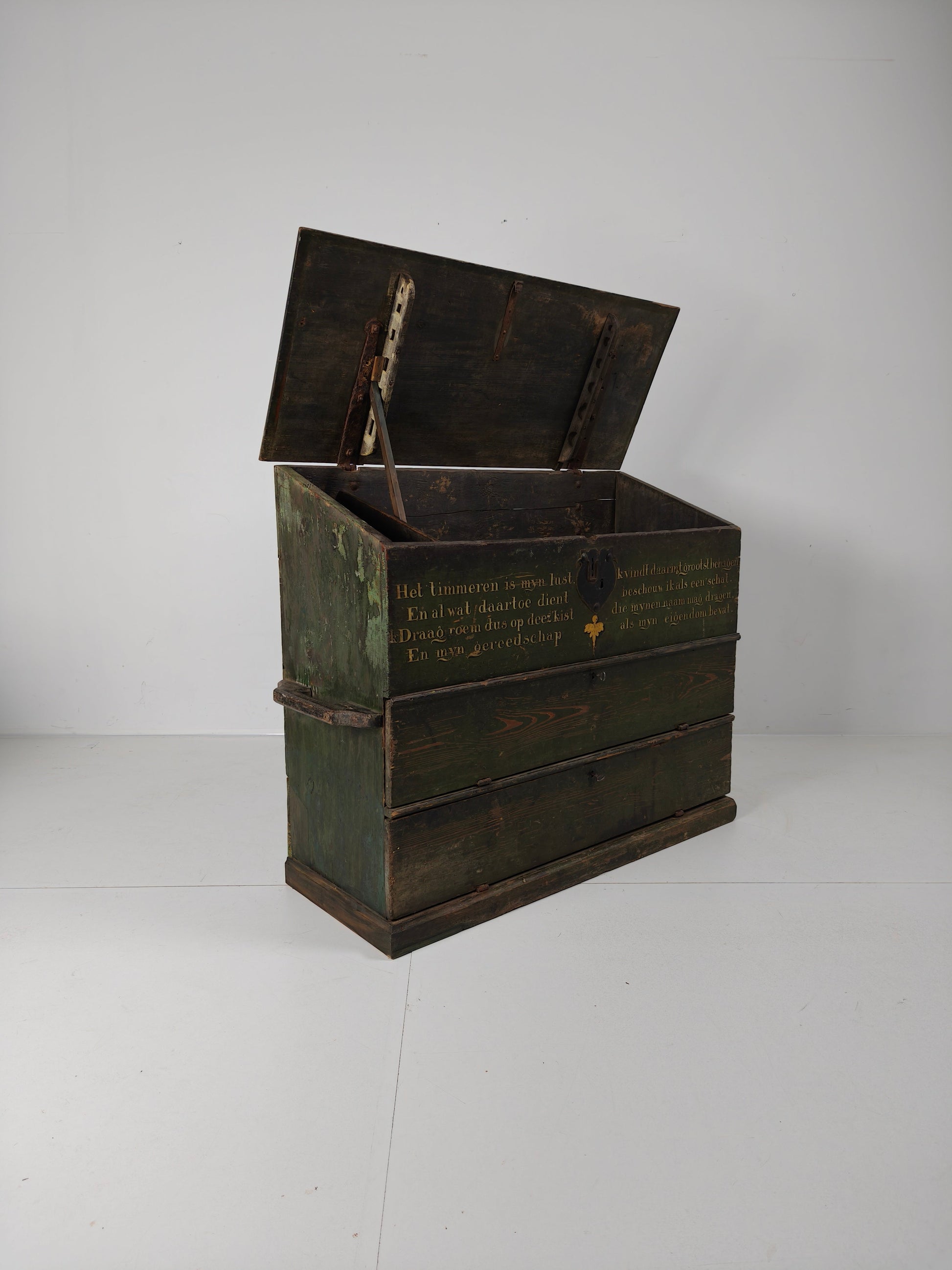 Dutch Hand-Painted Tool Chest | 1836 | Folk Art Dutch Hand-Painted Tool Chest | 1836 | Folk Art