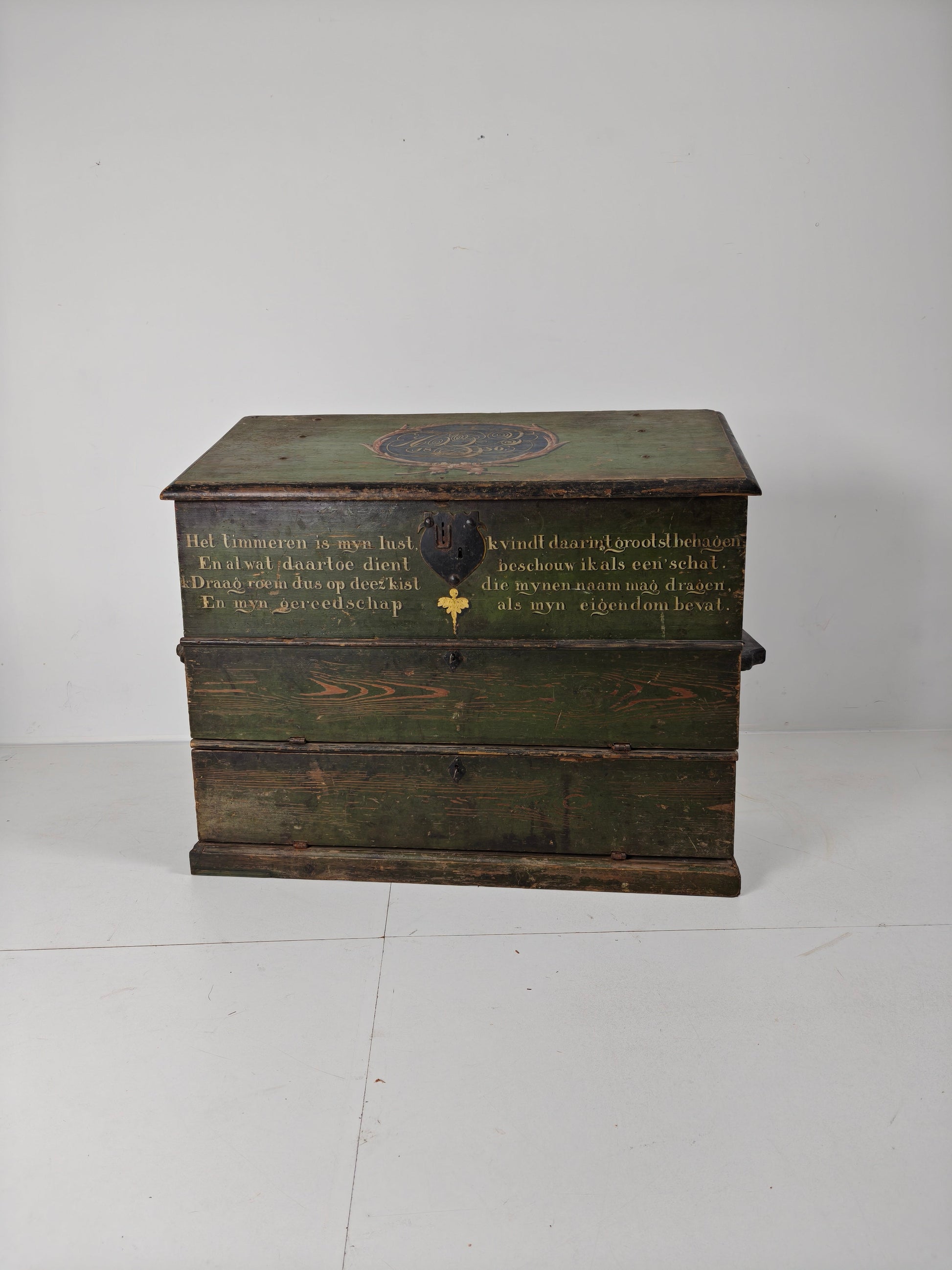 Dutch Hand-Painted Tool Chest | 1836 | Folk Art Dutch Hand-Painted Tool Chest | 1836 | Folk Art