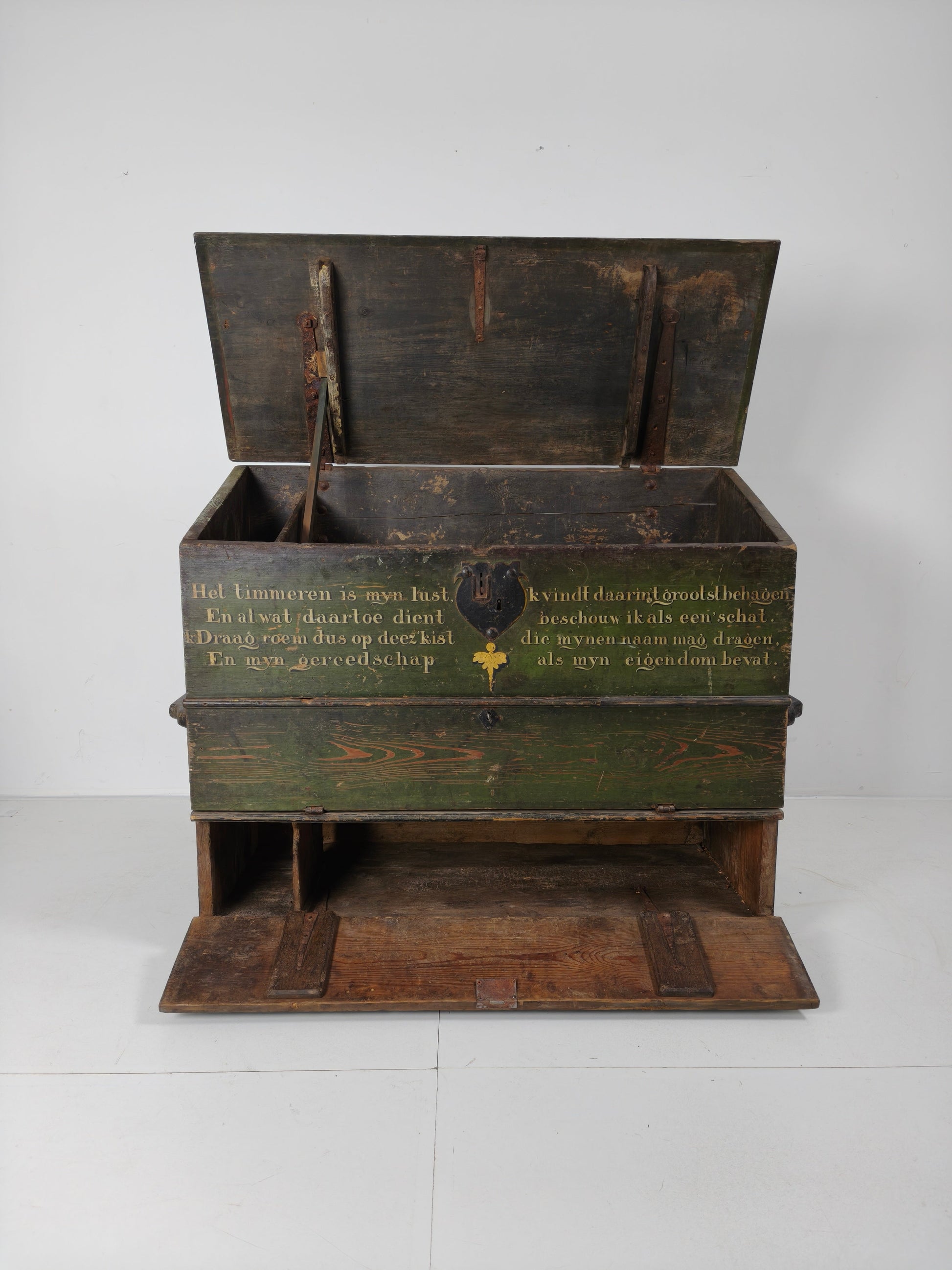 Dutch Hand-Painted Tool Chest | 1836 | Folk Art Dutch Hand-Painted Tool Chest | 1836 | Folk Art