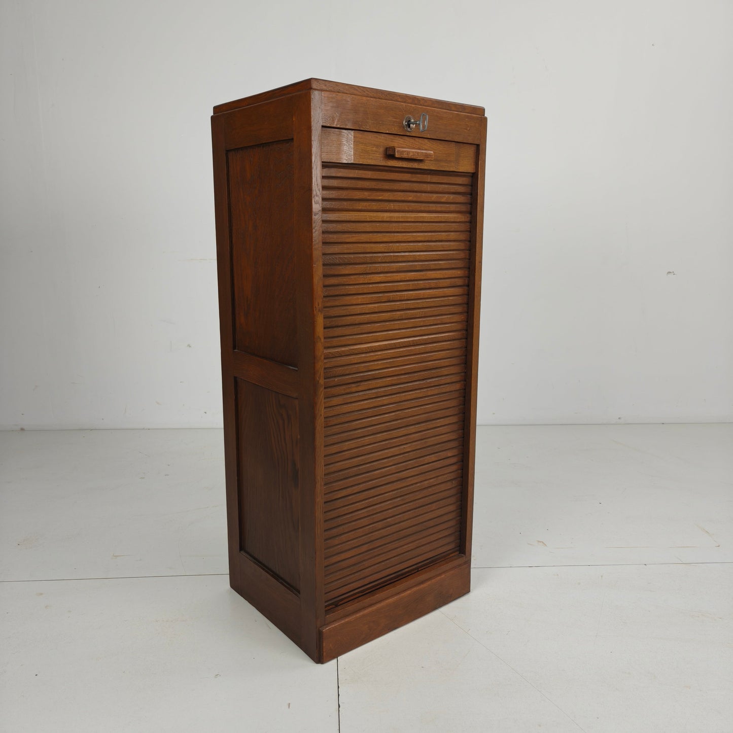 Dutch Oak tambour Archive Cabinet, 1920s–1930s Dutch Oak tambour Archive Cabinet, 1920s–1930s