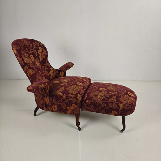 Early 20th-Century Adjustable Reclining Armchair by Drevette L.M., circa 1900–1920 Early 20th-Century Adjustable Reclining Armchair by Drevette L.M., circa 1900–1920