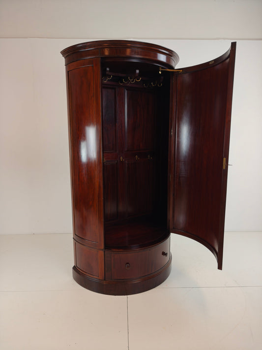 Edwardian Mahogany Bow-Fronted Wardrobe by Maple & Co Edwardian Mahogany Bow-Fronted Wardrobe by Maple & Co