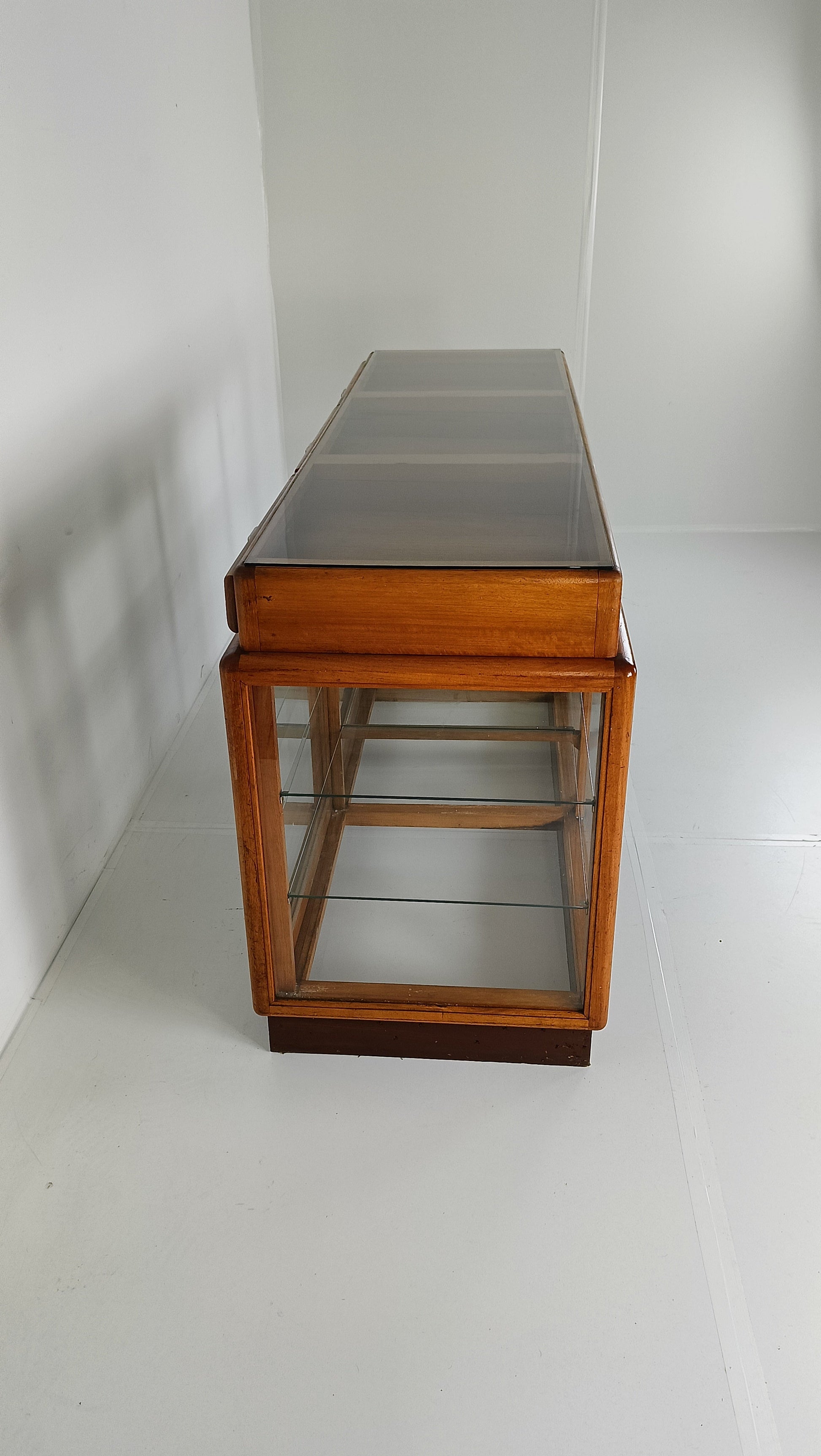 Elegant Antique Store Display With Glass Shelves Elegant Antique Store Display With Glass Shelves