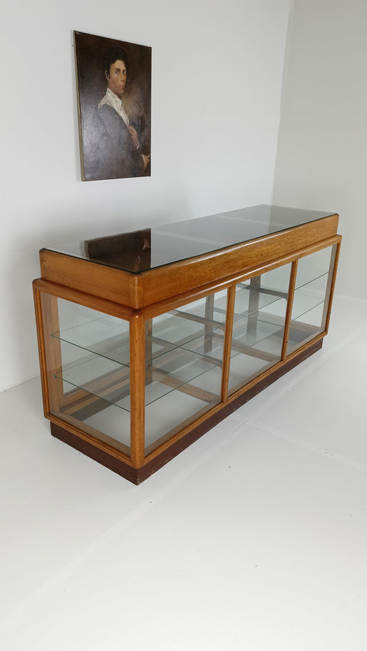 Elegant Antique Store Display With Glass Shelves Elegant Antique Store Display With Glass Shelves