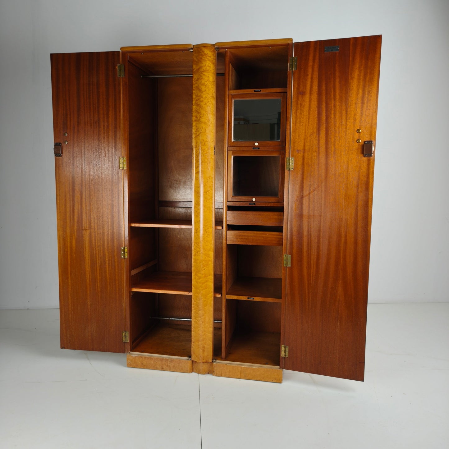 English Art Deco Gentleman’s Wardrobe by Wrighton Furniture English Art Deco Gentleman’s Wardrobe by Wrighton Furniture