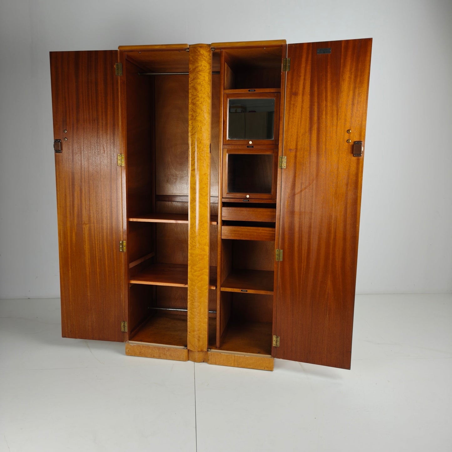 English Art Deco Gentleman’s Wardrobe by Wrighton Furniture English Art Deco Gentleman’s Wardrobe by Wrighton Furniture