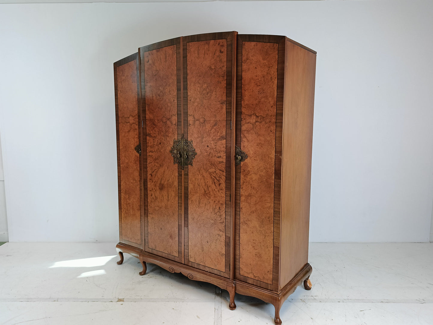 English Burr Walnut Large Waring and Gillow Wardrobe English Burr Walnut Large Waring and Gillow Wardrobe