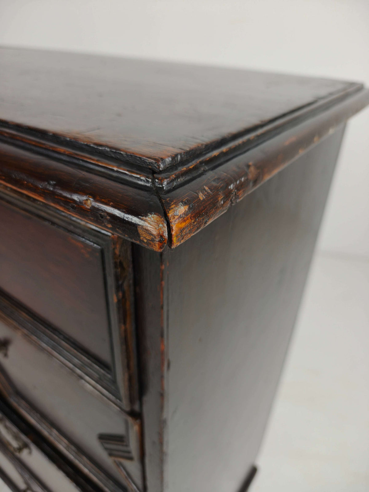 English Geometric-Panelled Oak Chest of Drawers, circa 1680 English Geometric-Panelled Oak Chest of Drawers, circa 1680