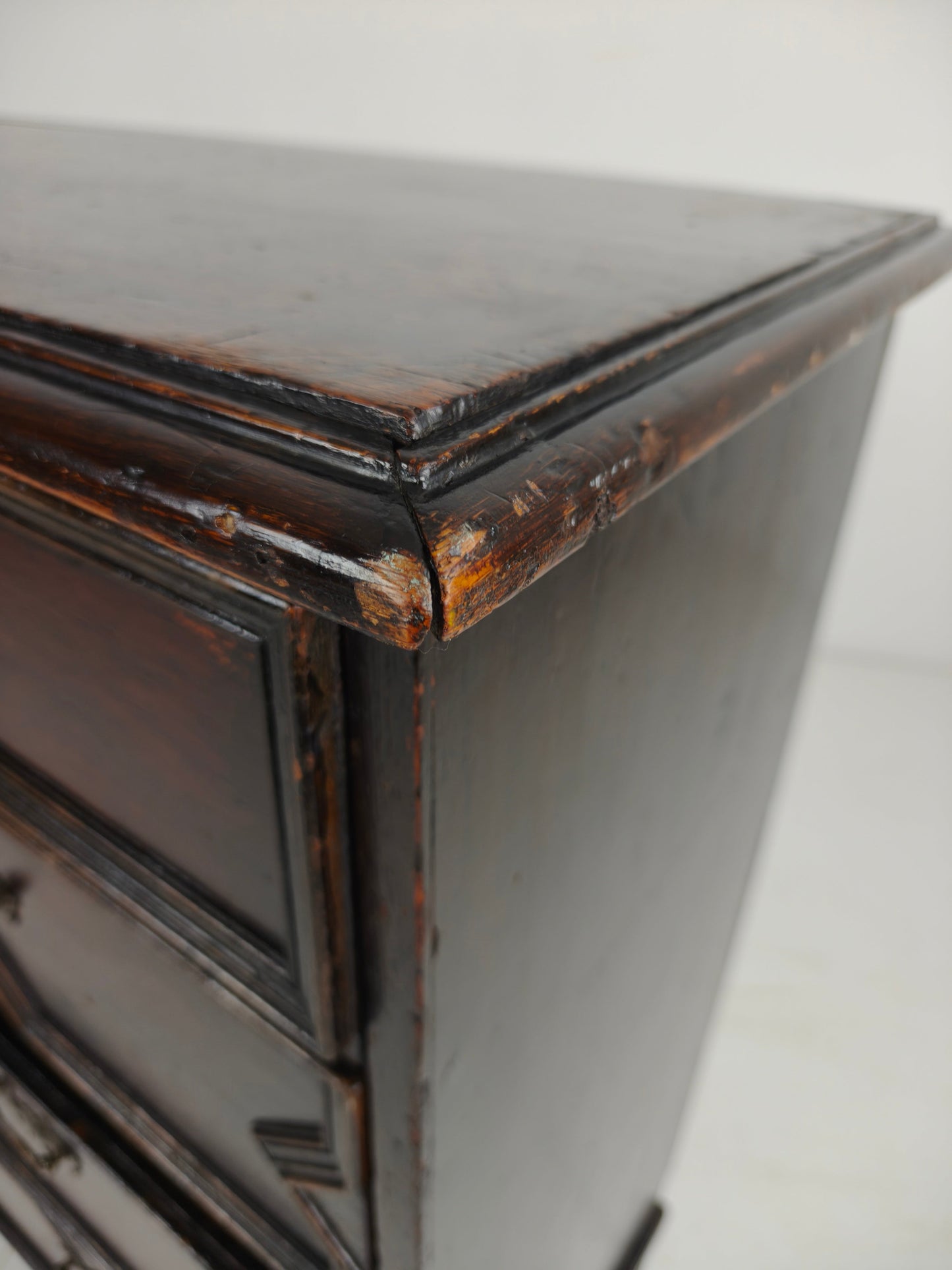 English Geometric-Panelled Oak Chest of Drawers, circa 1680 English Geometric-Panelled Oak Chest of Drawers, circa 1680