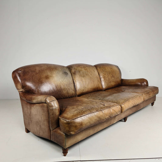 English Howard & Sons Style Leather Sofa – 20th Century English Howard & Sons Style Leather Sofa – 20th Century