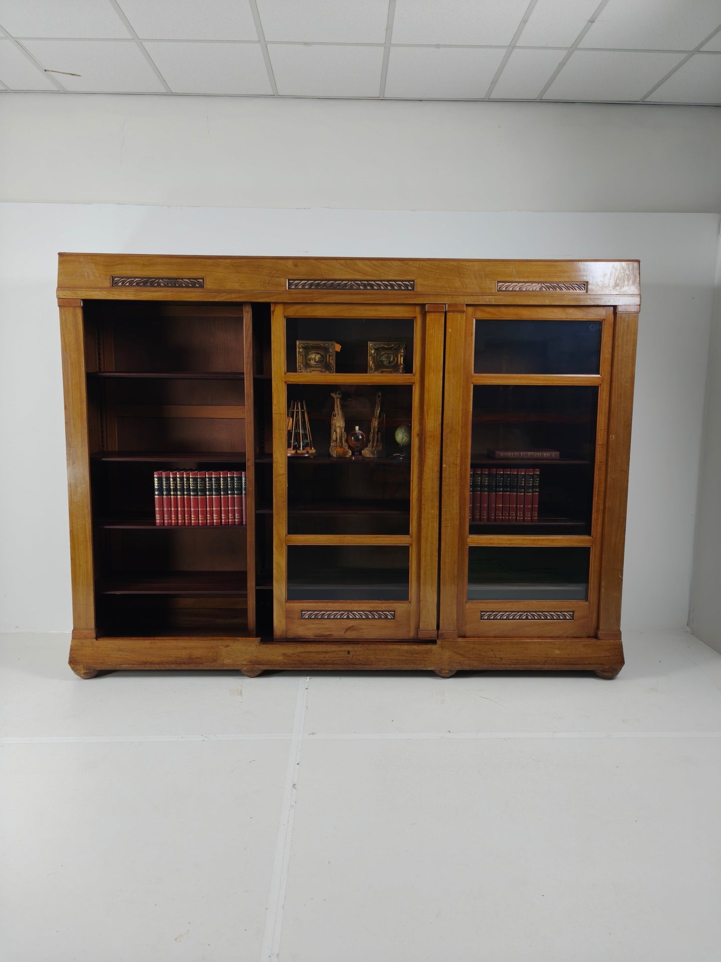 Exceptional Unique Large Display Book Cabinet Art Deco, 1920's Exceptional Unique Large Display Book Cabinet Art Deco, 1920's