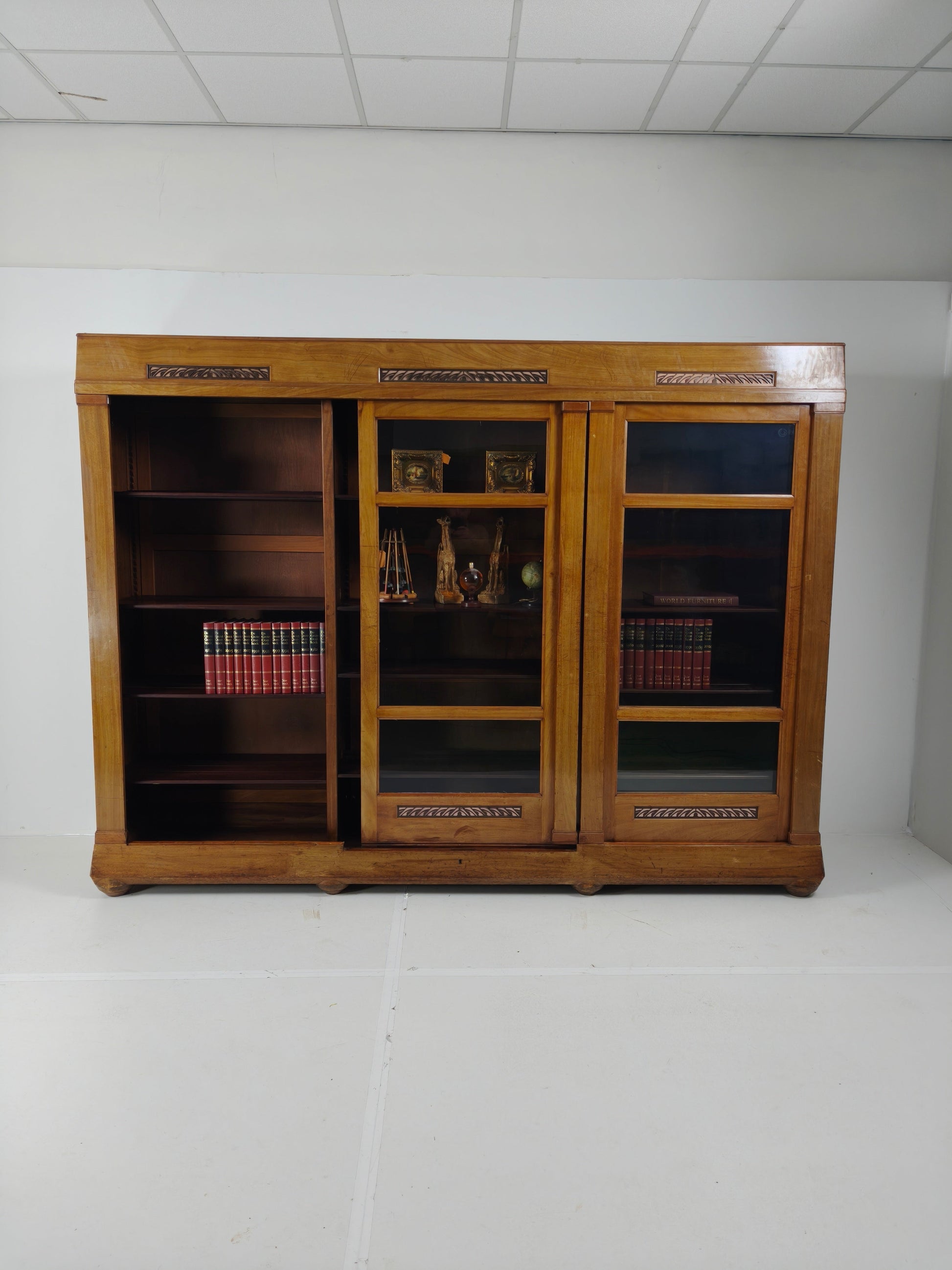 Exceptional Unique Large Display Book Cabinet Art Deco, 1920's Exceptional Unique Large Display Book Cabinet Art Deco, 1920's