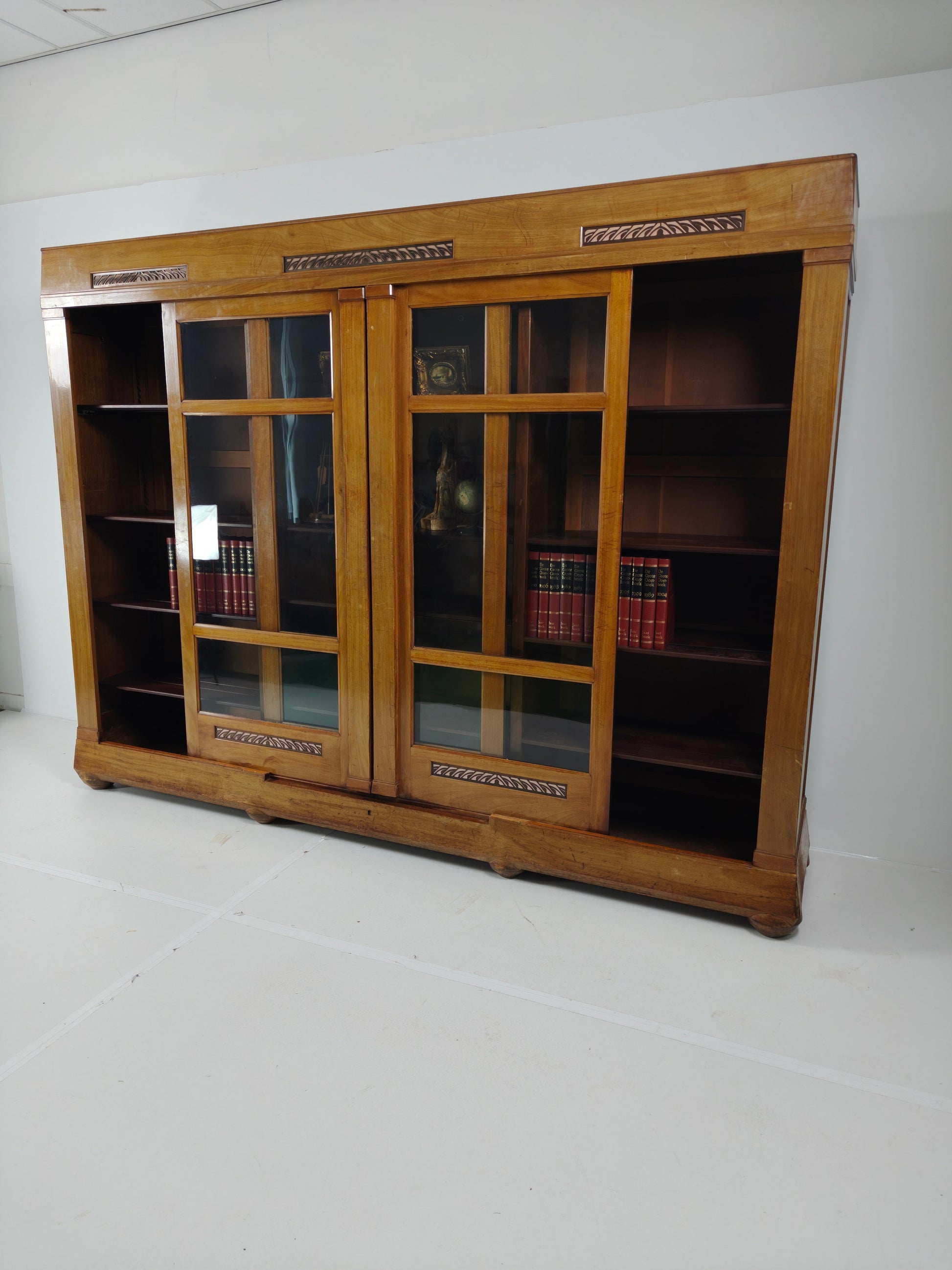 Exceptional Unique Large Display Book Cabinet Art Deco, 1920's Exceptional Unique Large Display Book Cabinet Art Deco, 1920's