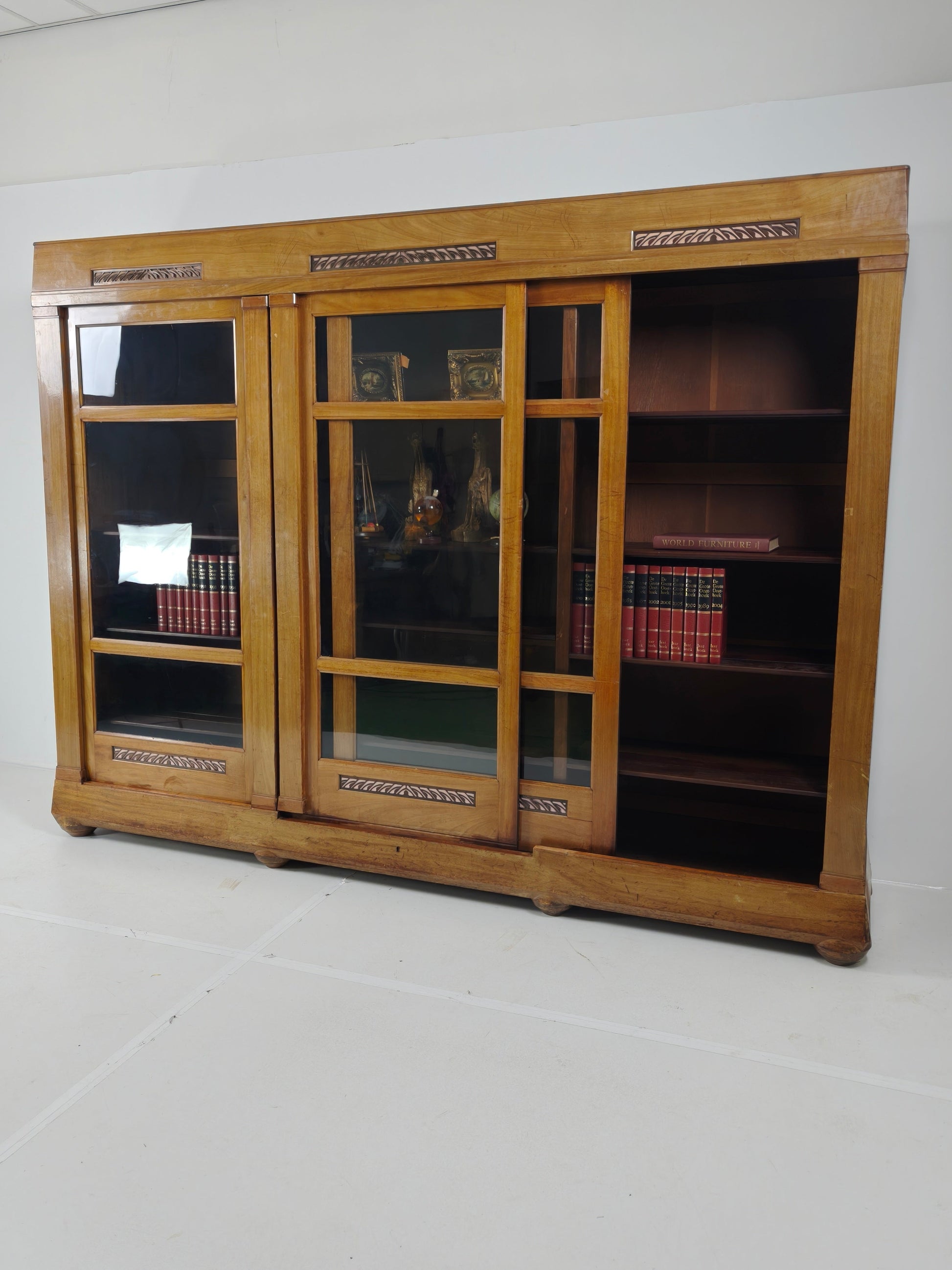 Exceptional Unique Large Display Book Cabinet Art Deco, 1920's Exceptional Unique Large Display Book Cabinet Art Deco, 1920's
