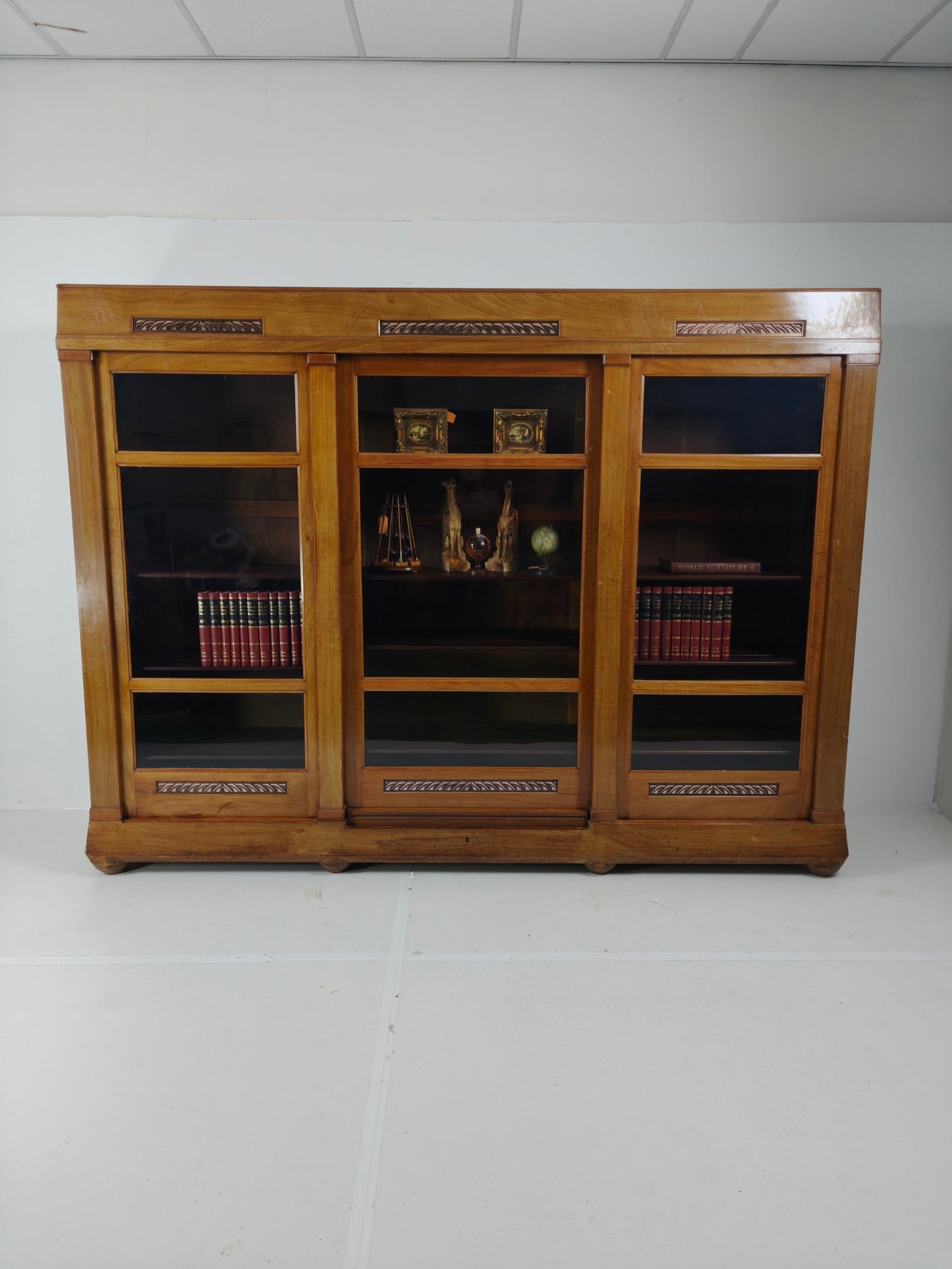 Exceptional Unique Large Display Book Cabinet Art Deco, 1920's Exceptional Unique Large Display Book Cabinet Art Deco, 1920's