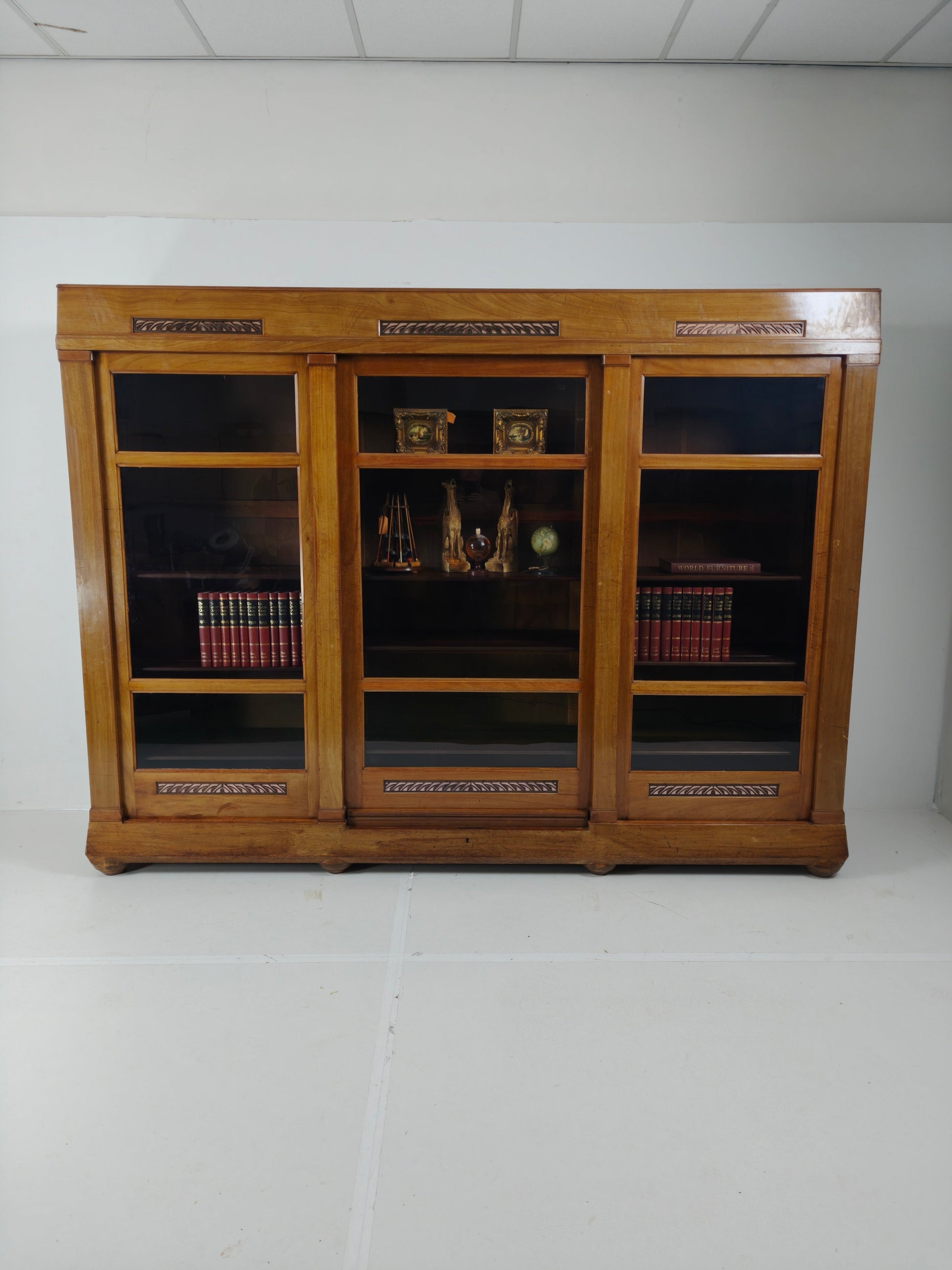 Exceptional Unique Large Display Book Cabinet Art Deco, 1920's Exceptional Unique Large Display Book Cabinet Art Deco, 1920's