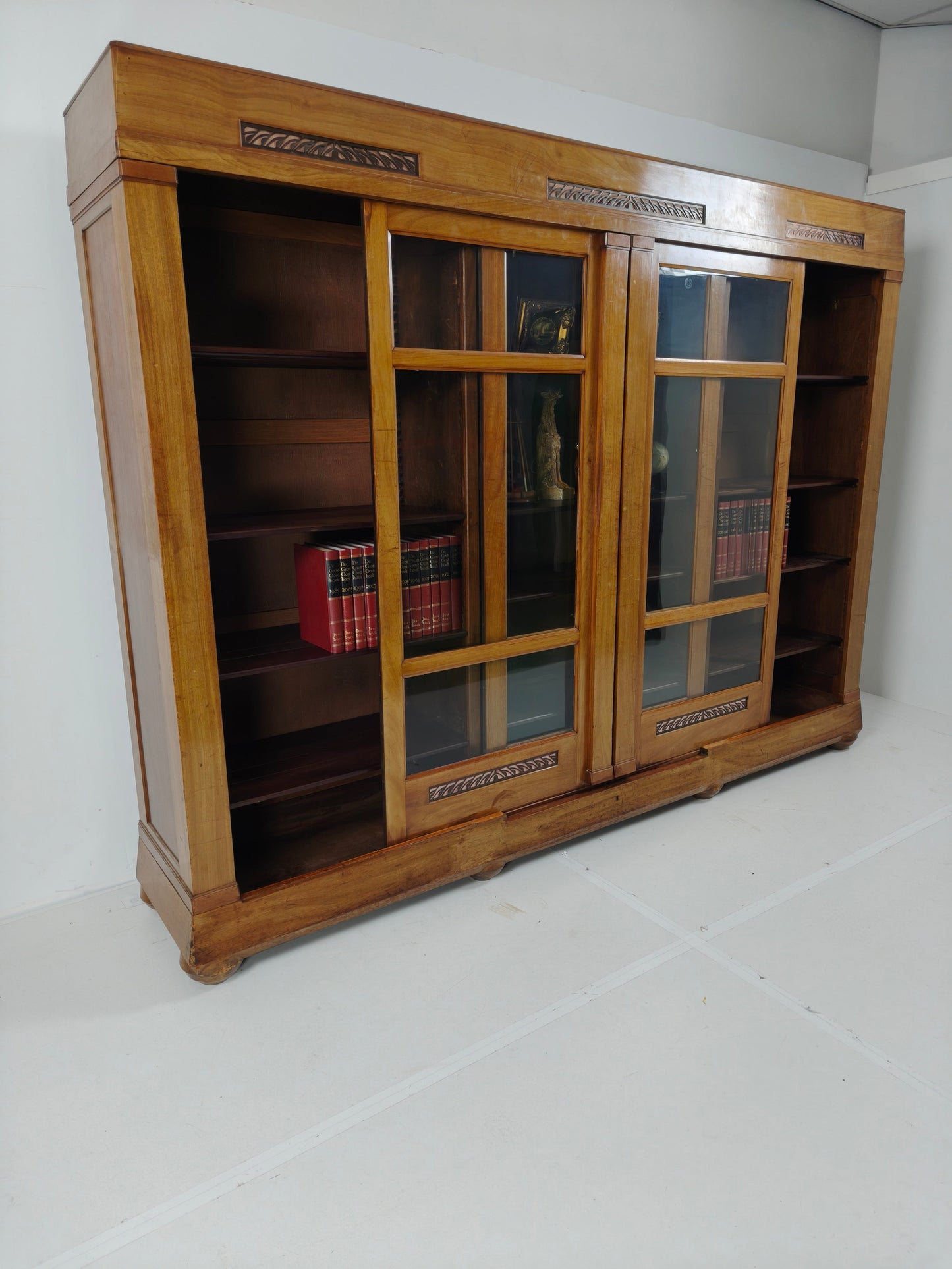 Exceptional Unique Large Display Book Cabinet Art Deco, 1920's Exceptional Unique Large Display Book Cabinet Art Deco, 1920's