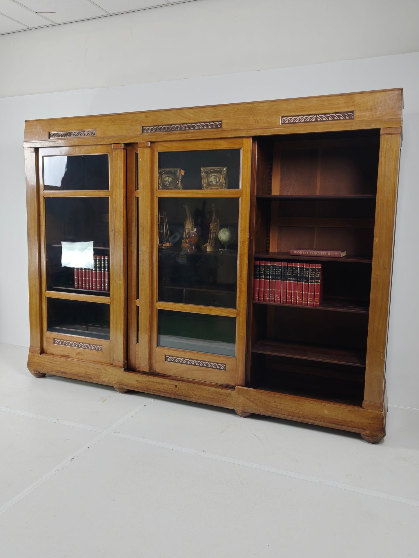 Exceptional Unique Large Display Book Cabinet Art Deco, 1920's Exceptional Unique Large Display Book Cabinet Art Deco, 1920's
