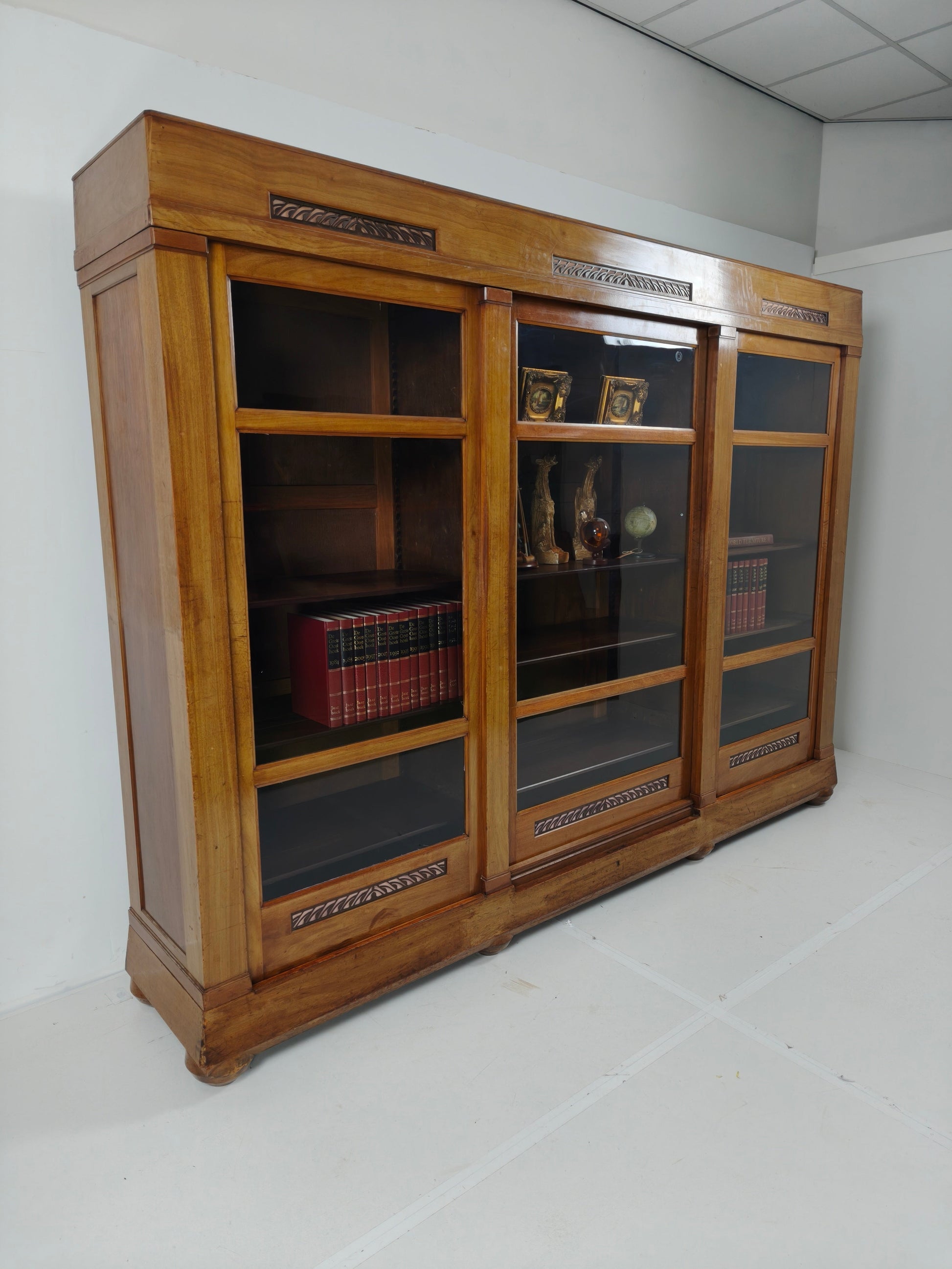 Exceptional Unique Large Display Book Cabinet Art Deco, 1920's Exceptional Unique Large Display Book Cabinet Art Deco, 1920's