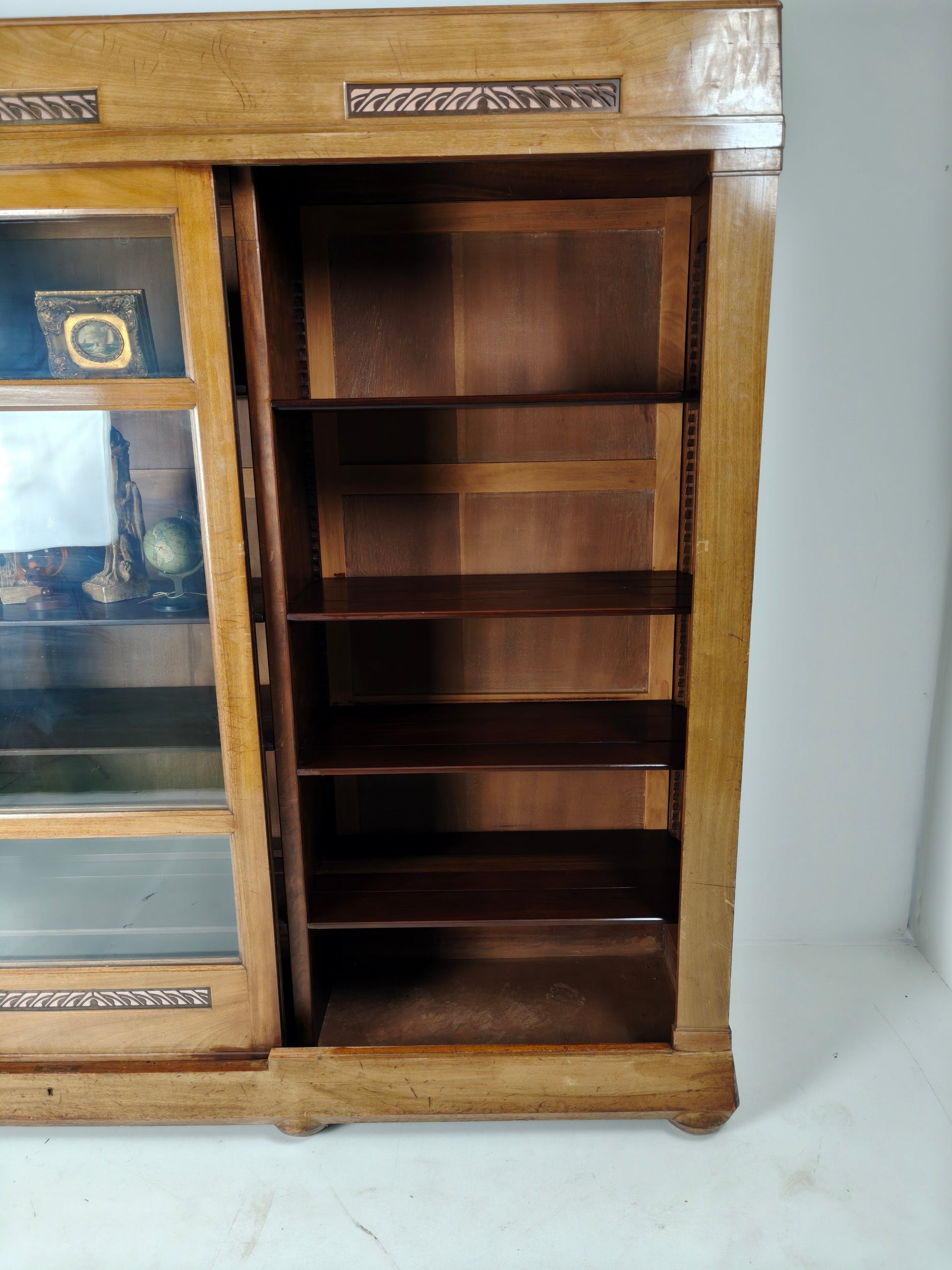 Exceptional Unique Large Display Book Cabinet Art Deco, 1920's Exceptional Unique Large Display Book Cabinet Art Deco, 1920's