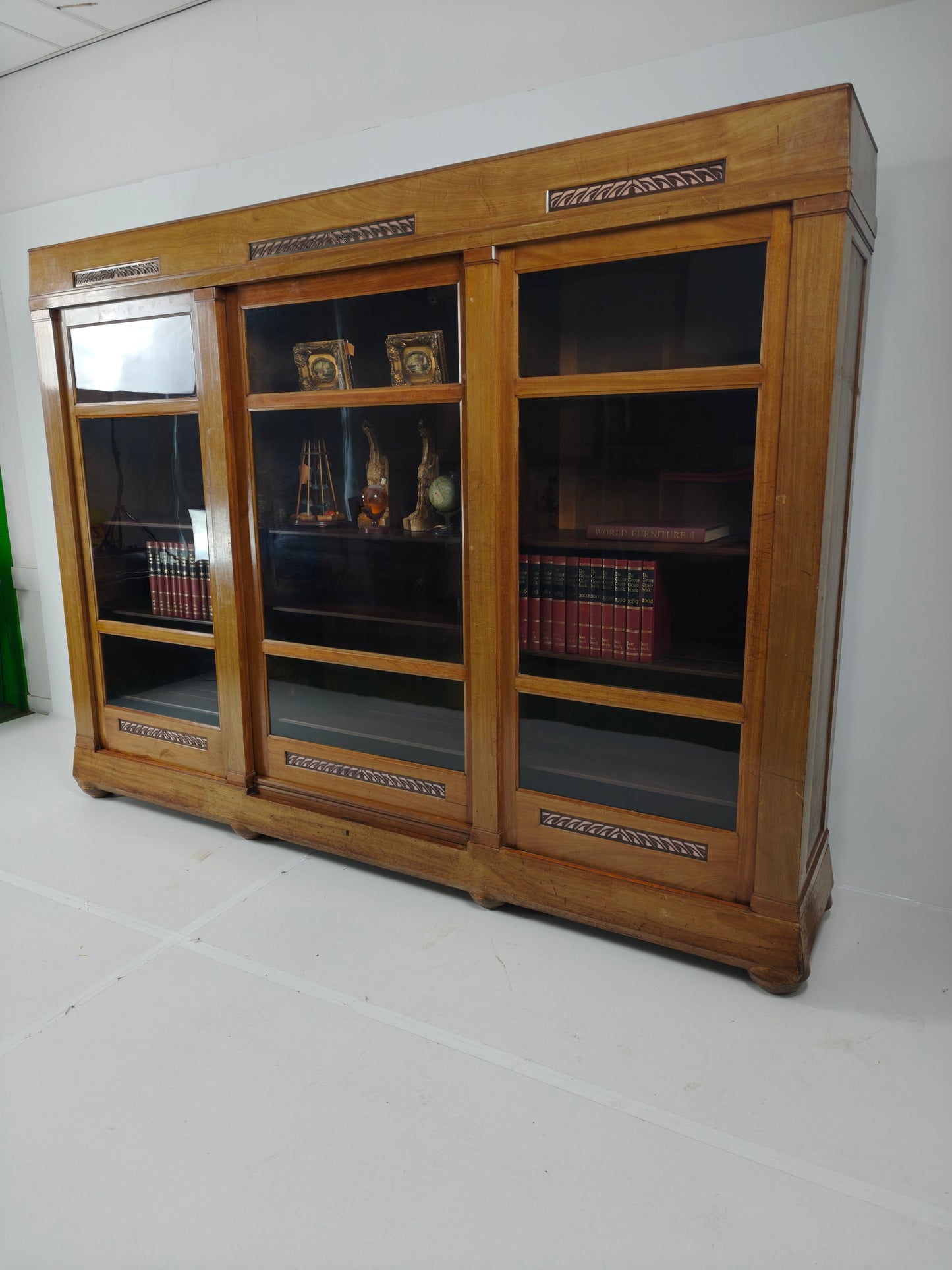Exceptional Unique Large Display Book Cabinet Art Deco, 1920's Exceptional Unique Large Display Book Cabinet Art Deco, 1920's