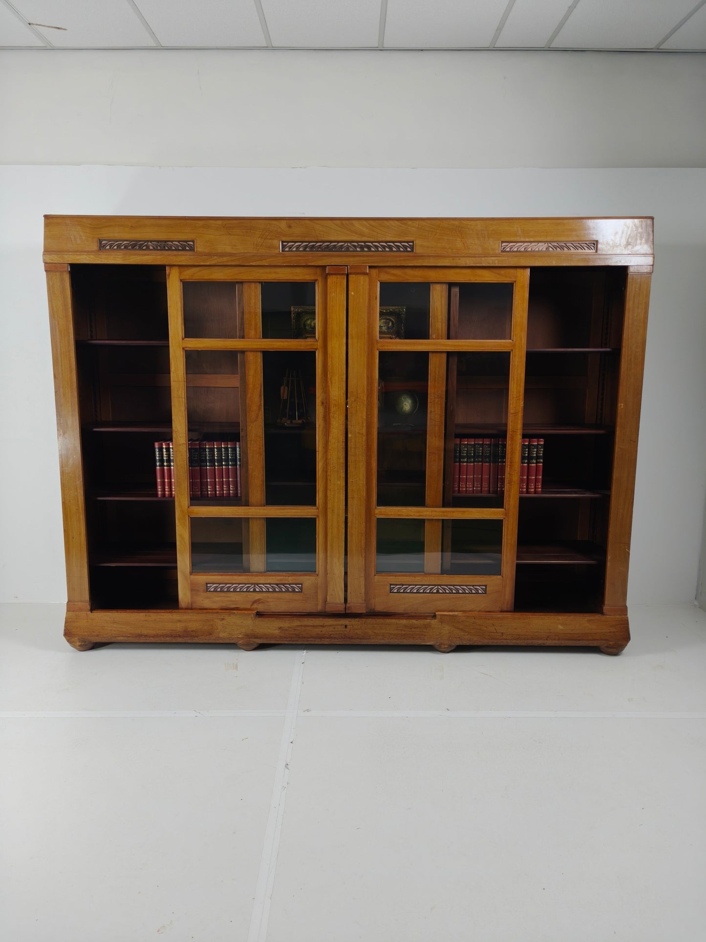 Exceptional Unique Large Display Book Cabinet Art Deco, 1920's Exceptional Unique Large Display Book Cabinet Art Deco, 1920's