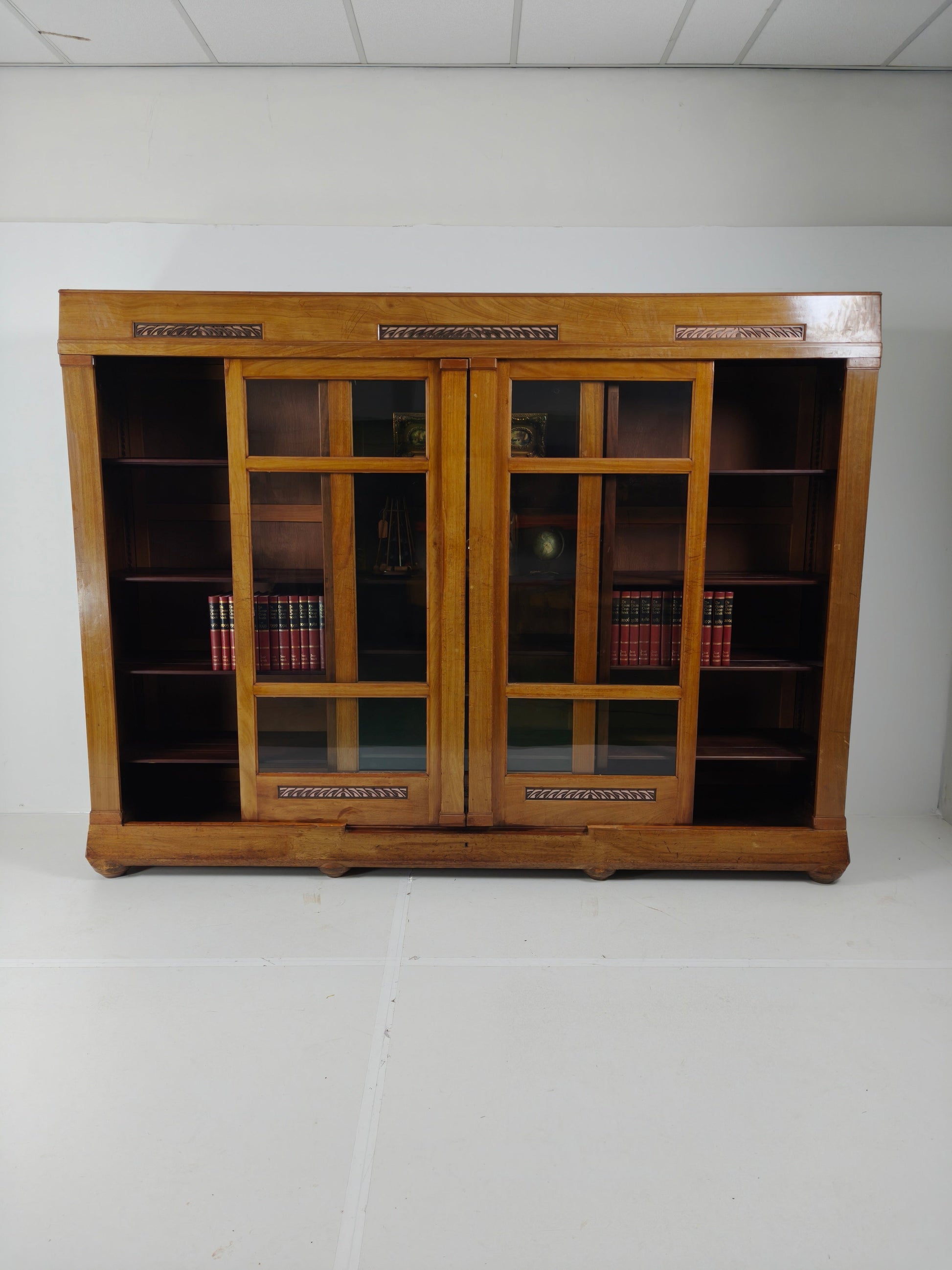 Exceptional Unique Large Display Book Cabinet Art Deco, 1920's Exceptional Unique Large Display Book Cabinet Art Deco, 1920's