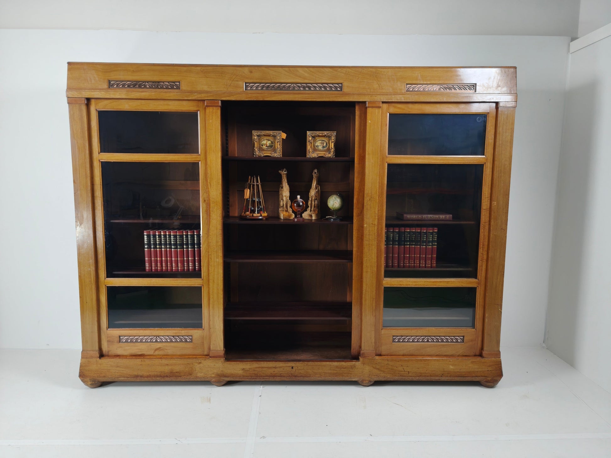Exceptional Unique Large Display Book Cabinet Art Deco, 1920's Exceptional Unique Large Display Book Cabinet Art Deco, 1920's