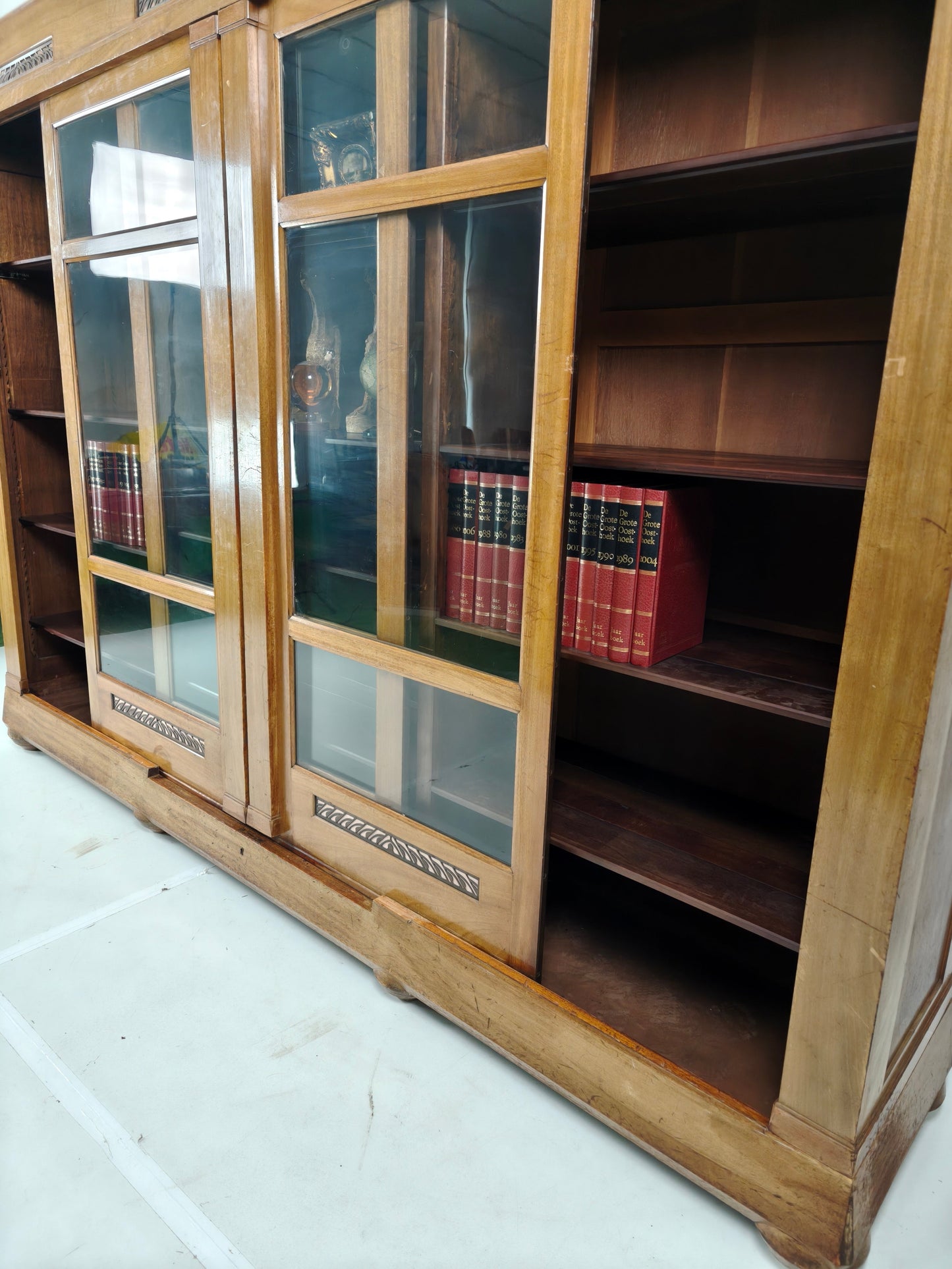 Exceptional Unique Large Display Book Cabinet Art Deco, 1920's Exceptional Unique Large Display Book Cabinet Art Deco, 1920's