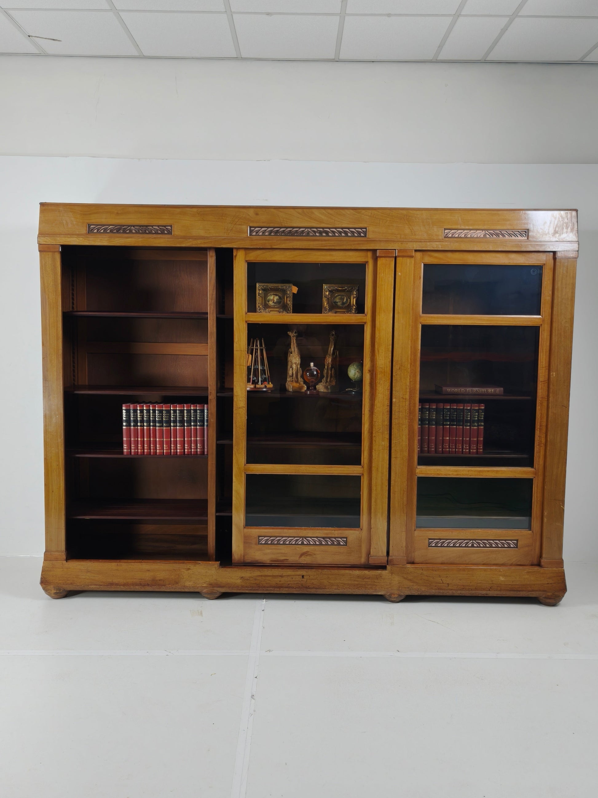 Exceptional Unique Large Display Book Cabinet Art Deco, 1920's Exceptional Unique Large Display Book Cabinet Art Deco, 1920's