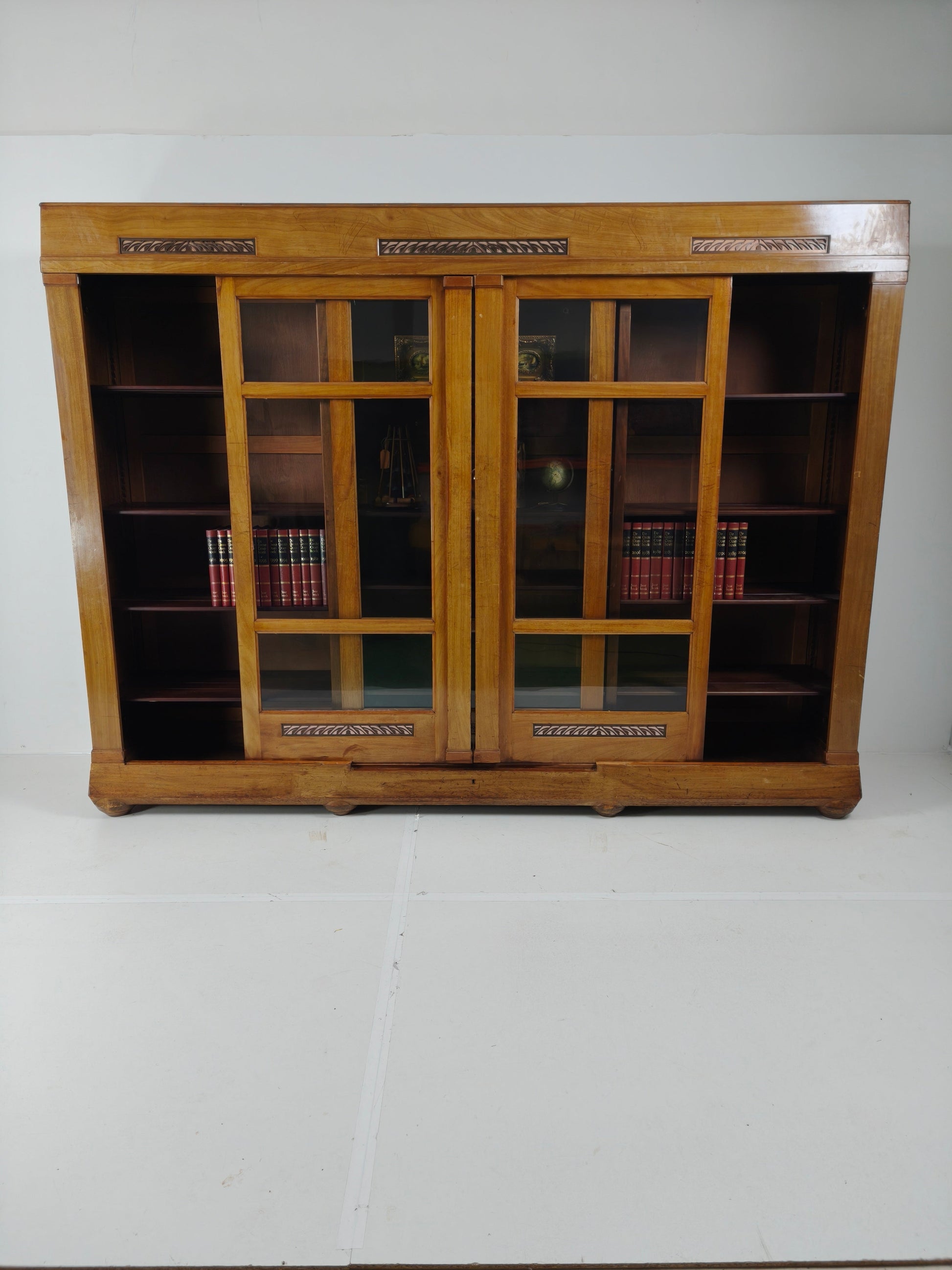 Exceptional Unique Large Display Book Cabinet Art Deco, 1920's Exceptional Unique Large Display Book Cabinet Art Deco, 1920's