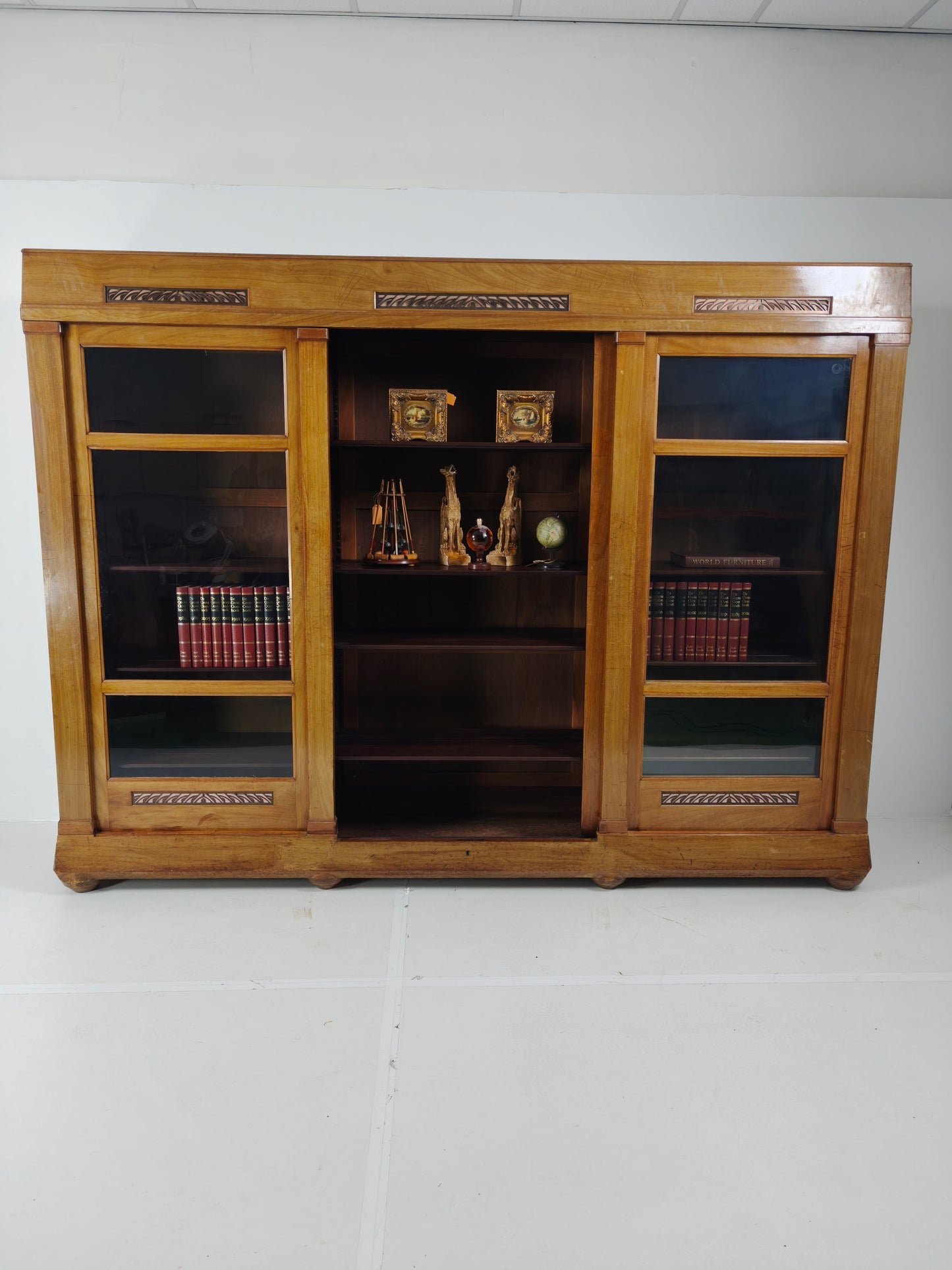 Exceptional Unique Large Display Book Cabinet Art Deco, 1920's Exceptional Unique Large Display Book Cabinet Art Deco, 1920's