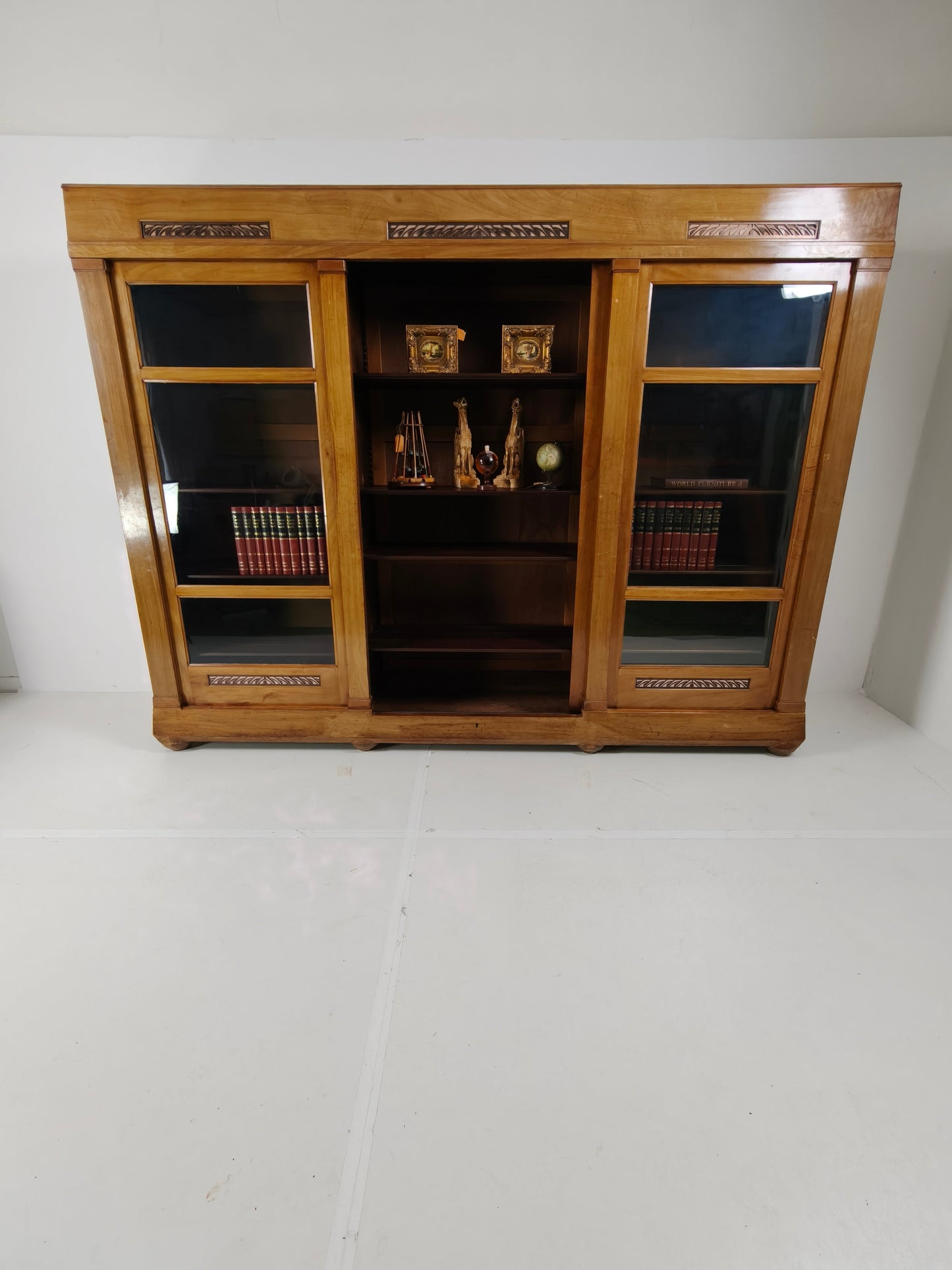 Exceptional Unique Large Display Book Cabinet Art Deco, 1920's Exceptional Unique Large Display Book Cabinet Art Deco, 1920's