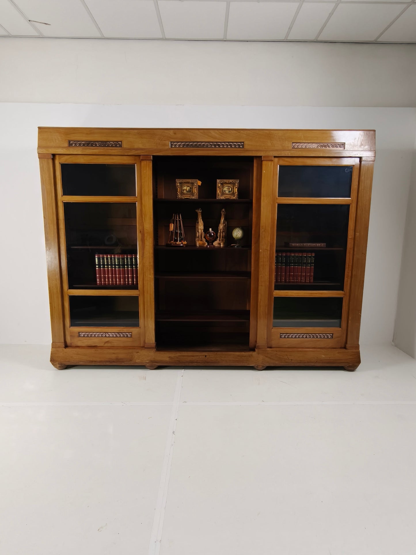 Exceptional Unique Large Display Book Cabinet Art Deco, 1920's Exceptional Unique Large Display Book Cabinet Art Deco, 1920's