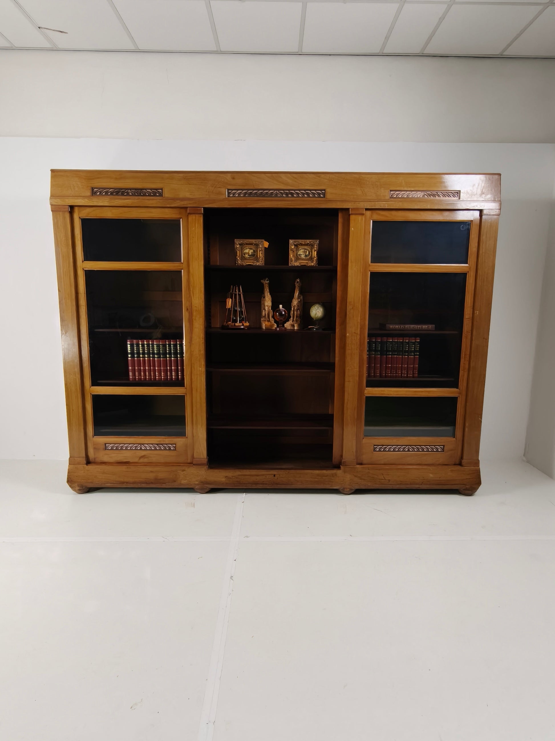 Exceptional Unique Large Display Book Cabinet Art Deco, 1920's Exceptional Unique Large Display Book Cabinet Art Deco, 1920's