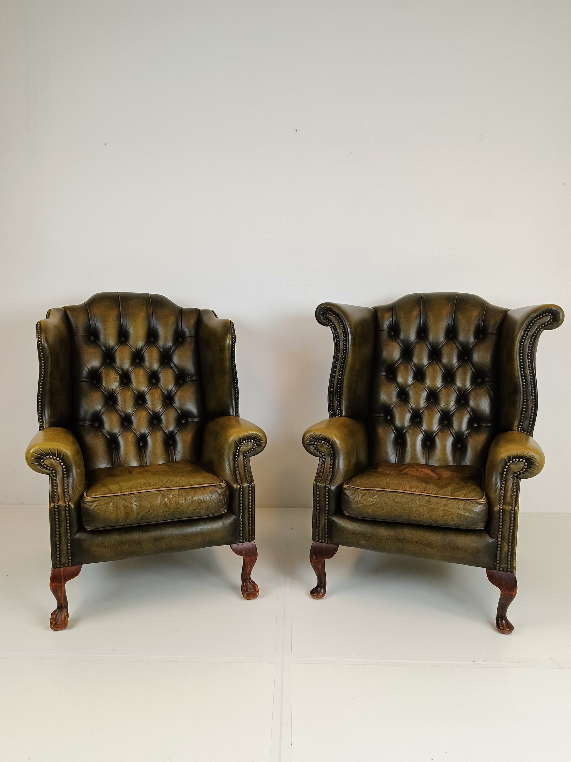 Green Chesterfield Lounge Chairs Green Chesterfield Lounge Chairs