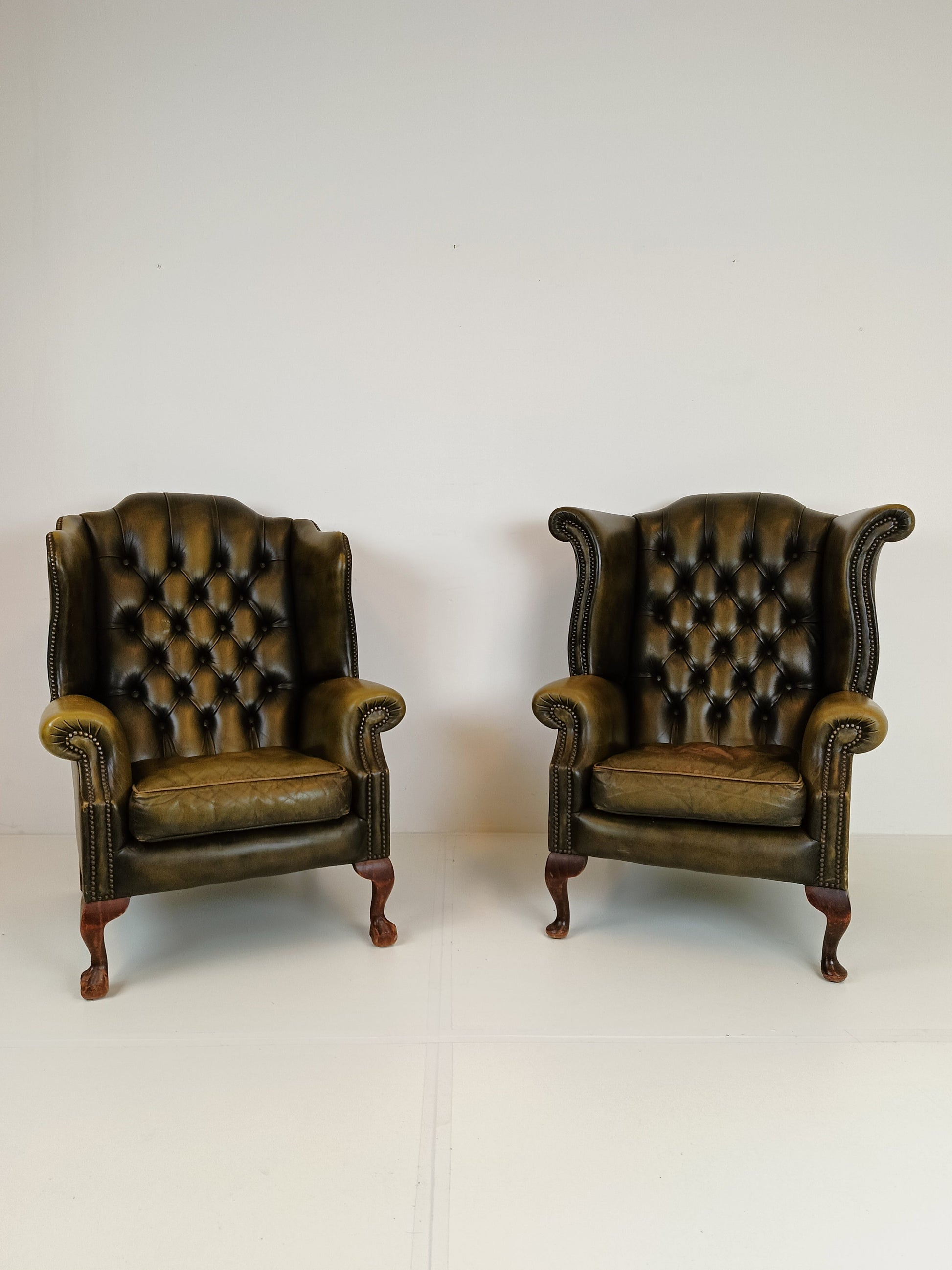 Green Chesterfield Lounge Chairs Green Chesterfield Lounge Chairs