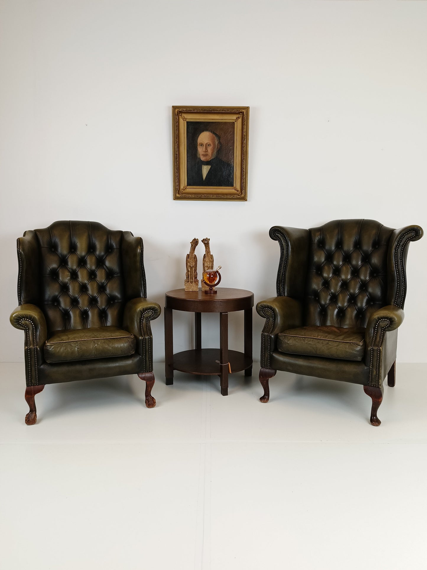 Green Chesterfield Lounge Chairs Green Chesterfield Lounge Chairs