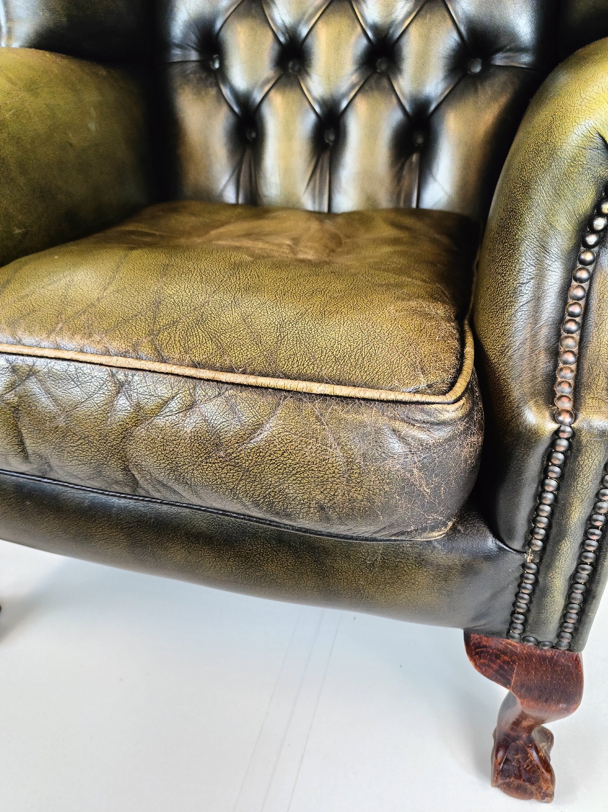 Green Chesterfield Lounge Chairs Green Chesterfield Lounge Chairs